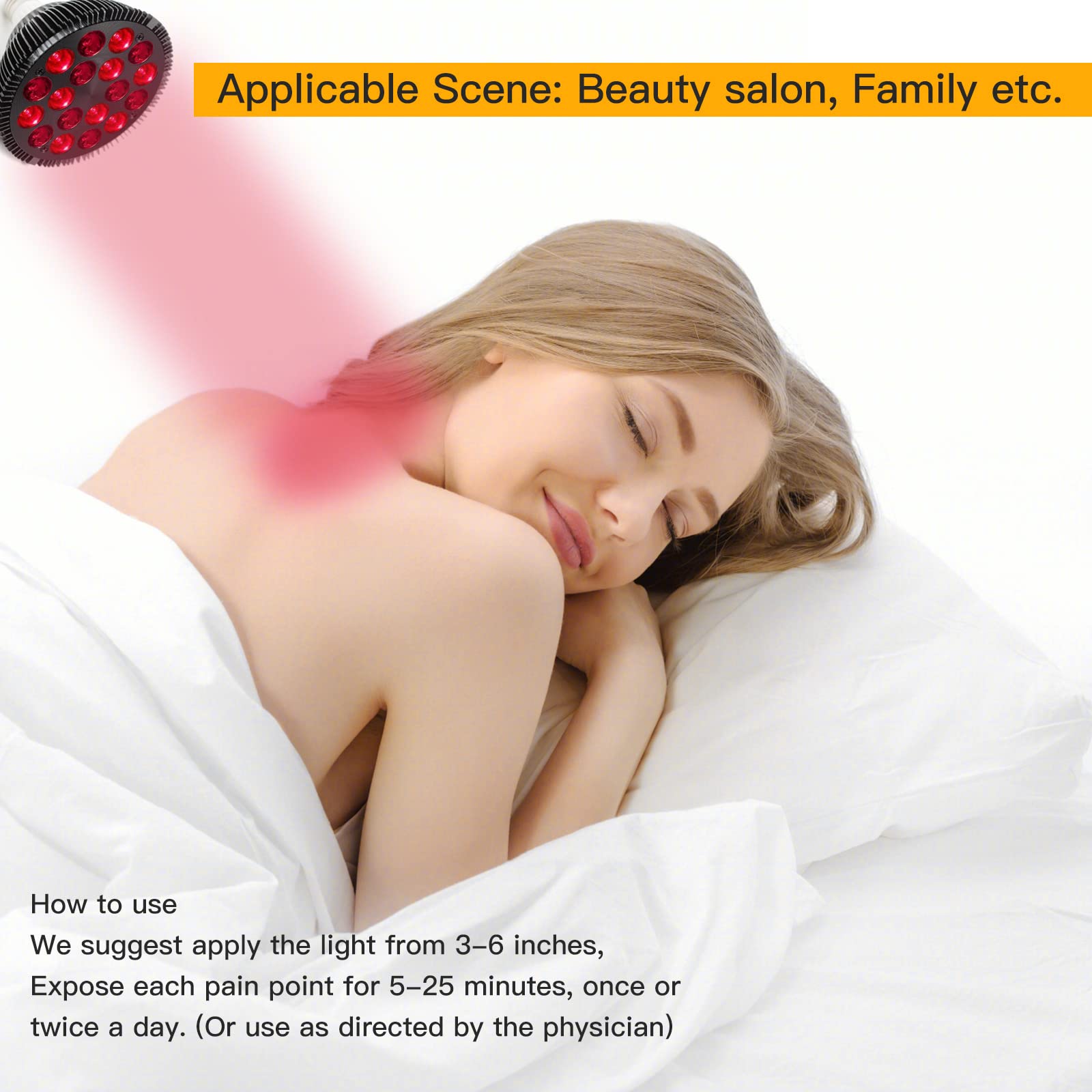 54W Red Light Therapy Lamp with 18 LEDs - 660nm Red & 850nm NIR Combo Infrared Light Therapy Device for Face, Skin Health, Pain Relief - Perfect for Home Use, Anti-Aging, and Muscle Recovery