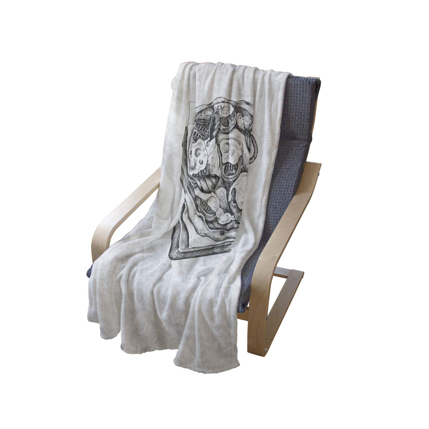 Ambesonne Charcoal Grey Flannel Fleece Throw Blanket 70