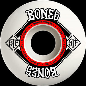 Bones STF V4 Wide 54mm Skateboard Wheels (103A) - Perfect for Street Skating and Smooth Rides