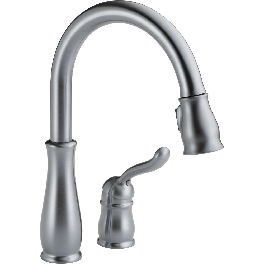 Delta Faucet Leland Brushed Nickel Kitchen Faucet with Pull Down Sprayer - Magnetic Docking Spray Head, Arctic Stainless 978-ARWE-DST | Modern Kitchen Sink Faucet for Easy Dishwashing & Food Prep