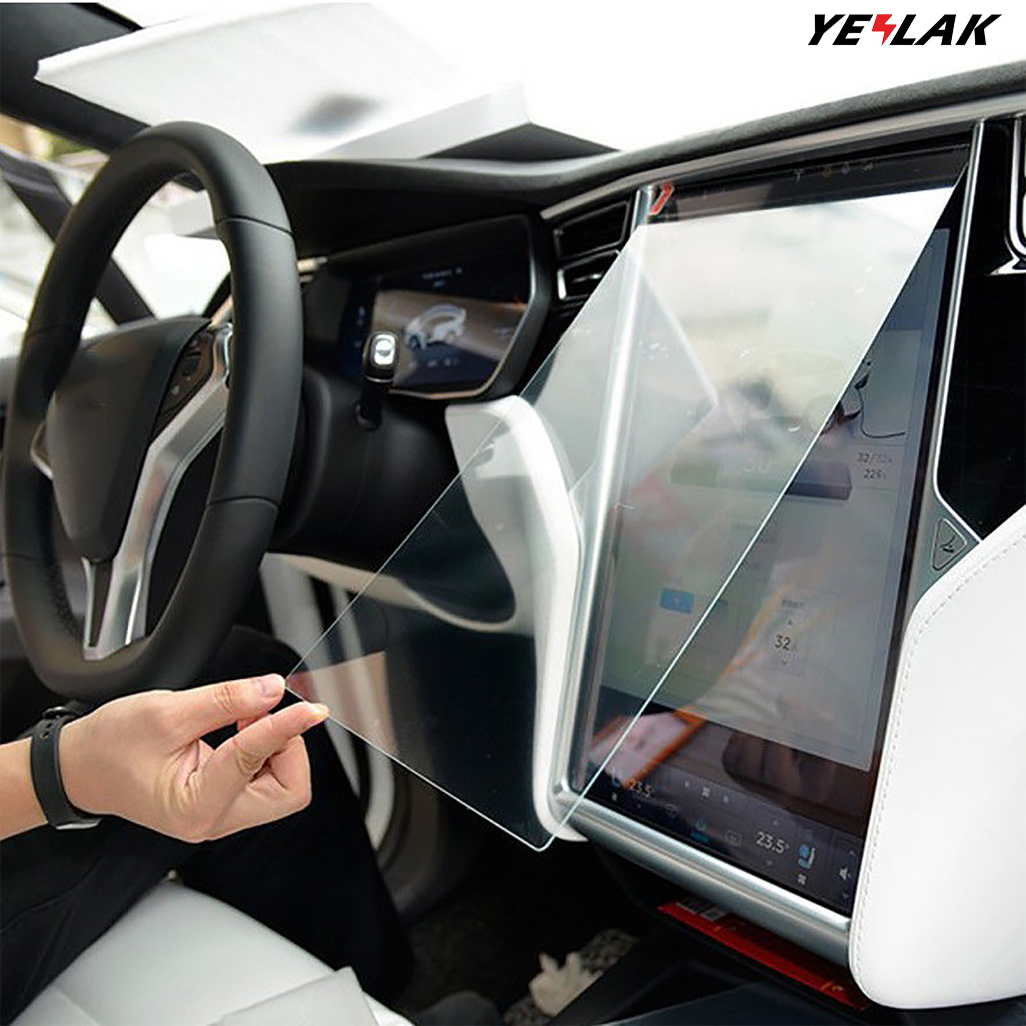 Premium Tempered Glass Screen Protector for Tesla Model X & S (Pre-Refresh & Newer Models) - Anti-Scratch, HD Clarity, Bubble-Free Installation for Touchscreen Protection