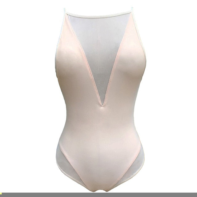 Sexy Backless Monokini Swimsuit - Mesh Splicing Bather One Piece for Women | Perfect for Beach Vacations, Pool Parties & Summer Getaways
