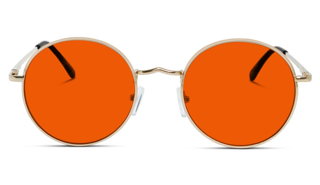 NightFall Elton Blue Light Blocking Glasses - Gold Frame with Prescription Lenses for Computer Use, Gaming & Nighttime Screen Protection