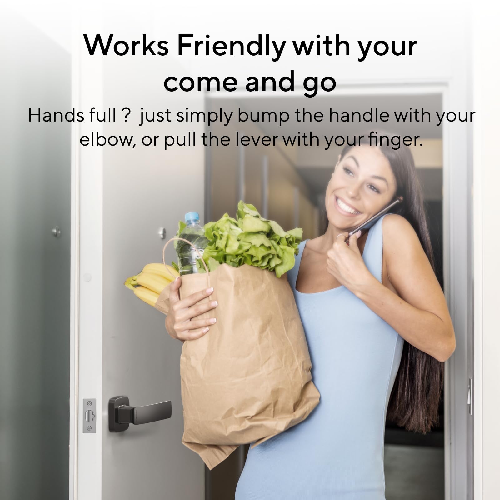 Ultraloq U-Bolt Smart Lock with Handle Set - Keyless Entry Bluetooth Fingerprint & App Control Smart Deadbolt for Front Door - Perfect for Home Security & Airbnb Rentals