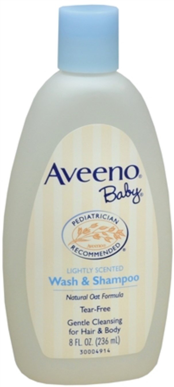 Aveeno Baby Wash & Shampoo - 8oz (10 Pack) | Tear-Free & Hypoallergenic Baby Bath Essentials | Gentle Cleansing for Newborns & Sensitive Skin | Perfect for Daily Bath Time & Bedtime Routine