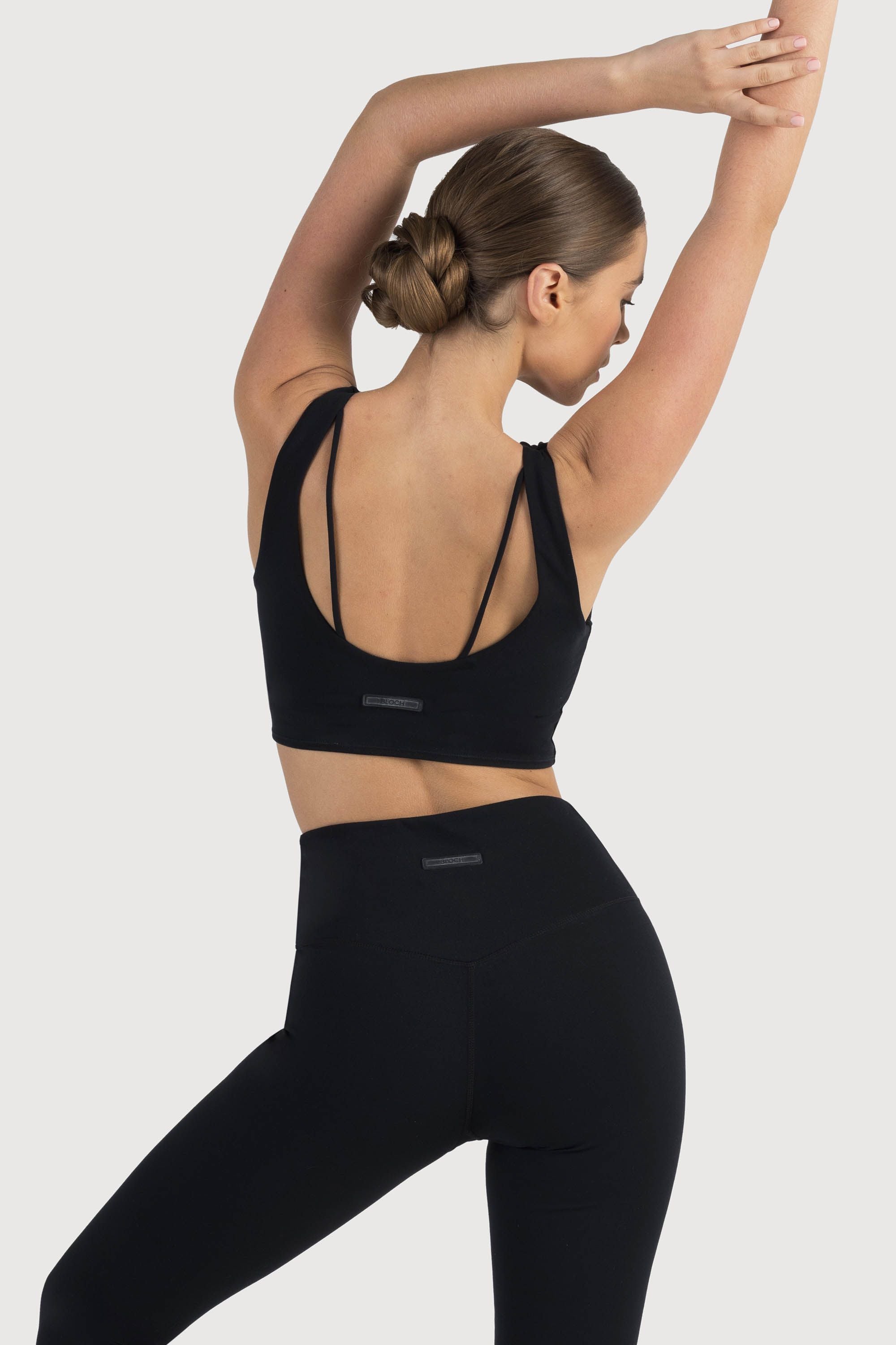 Bloch Technique Scrunch Hem Crop Top - Women's Stretchy Workout Shirt for Yoga, Running & Gym