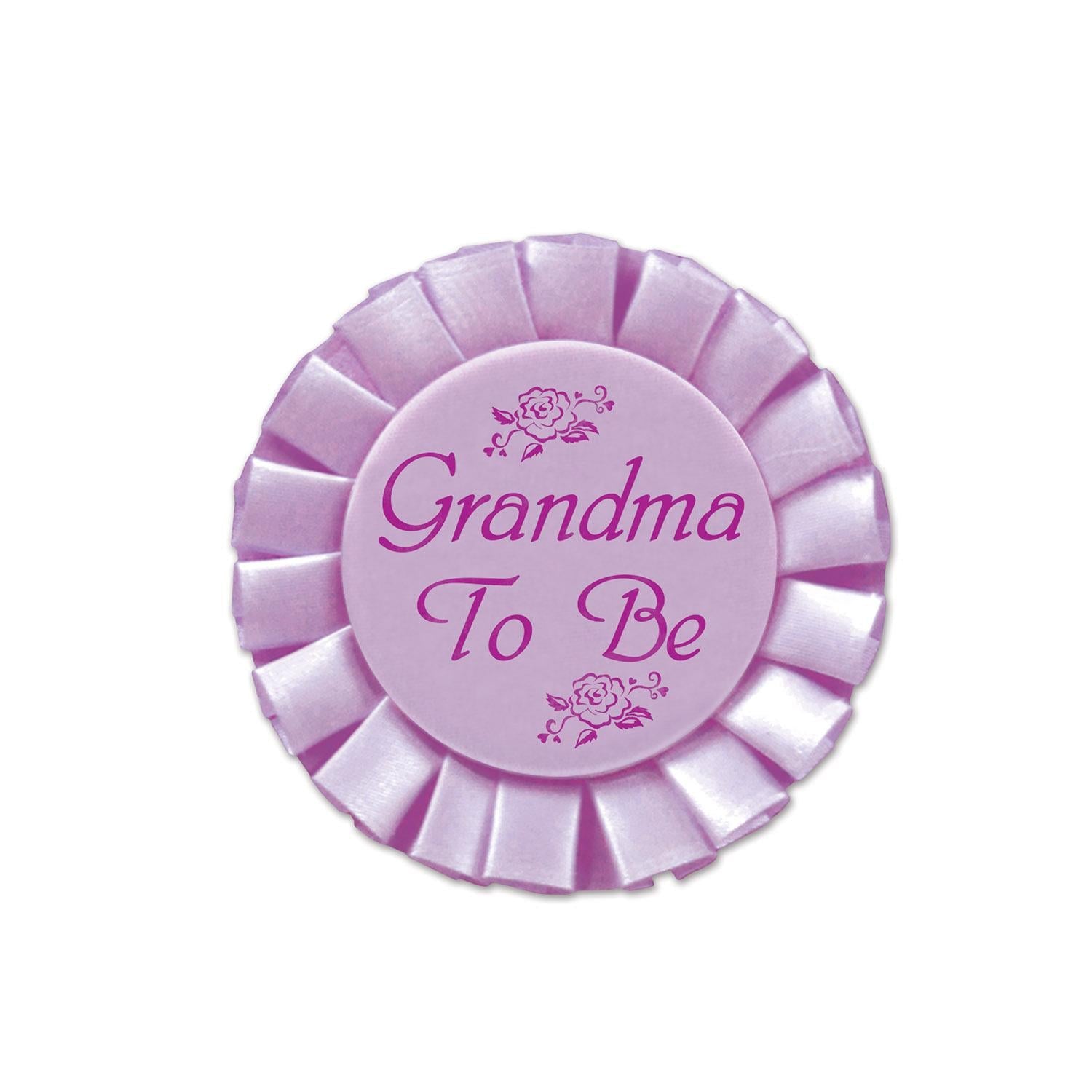 12 Pack Beistle Grandma To Be Satin Buttons - Perfect for Baby Shower Decorations, Gender Reveal Parties & Grandparent Gifts