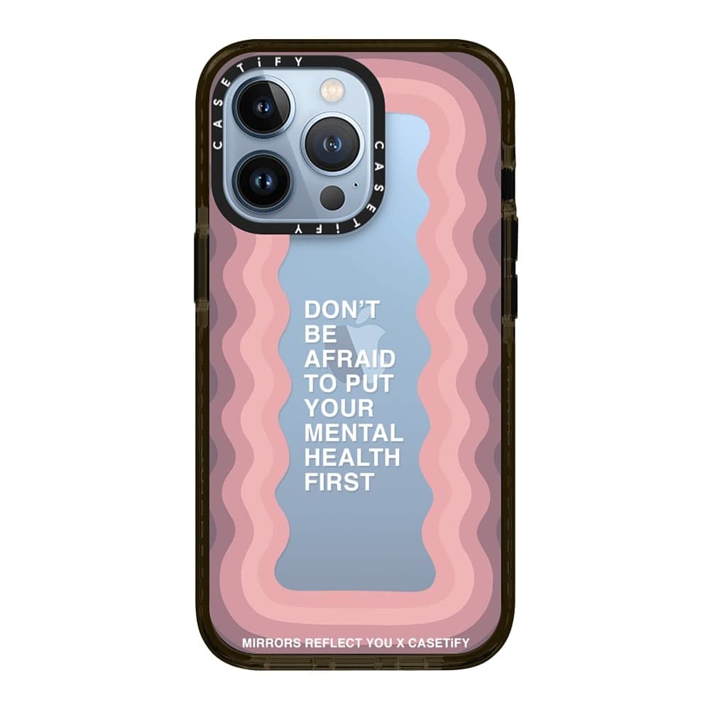 CASETiFY Impact Case for iPhone 13 Pro - Shatterproof Clear Black Phone Cover with Mirror Finish - Perfect for Night Out & Selfie Lovers
