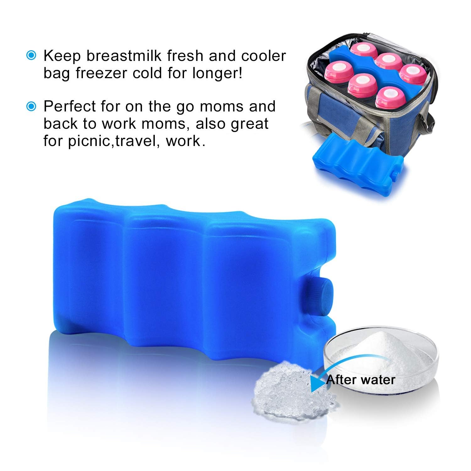JMEXSUSS Reusable Ice Packs for Can Coolers - 2 Pack Double Sided Freezer Gel Packs for Lunch Bags, Cooler Backpacks, Camping, Beach, Picnics & Fishing - Long Lasting Cold Therapy for Food & Drinks