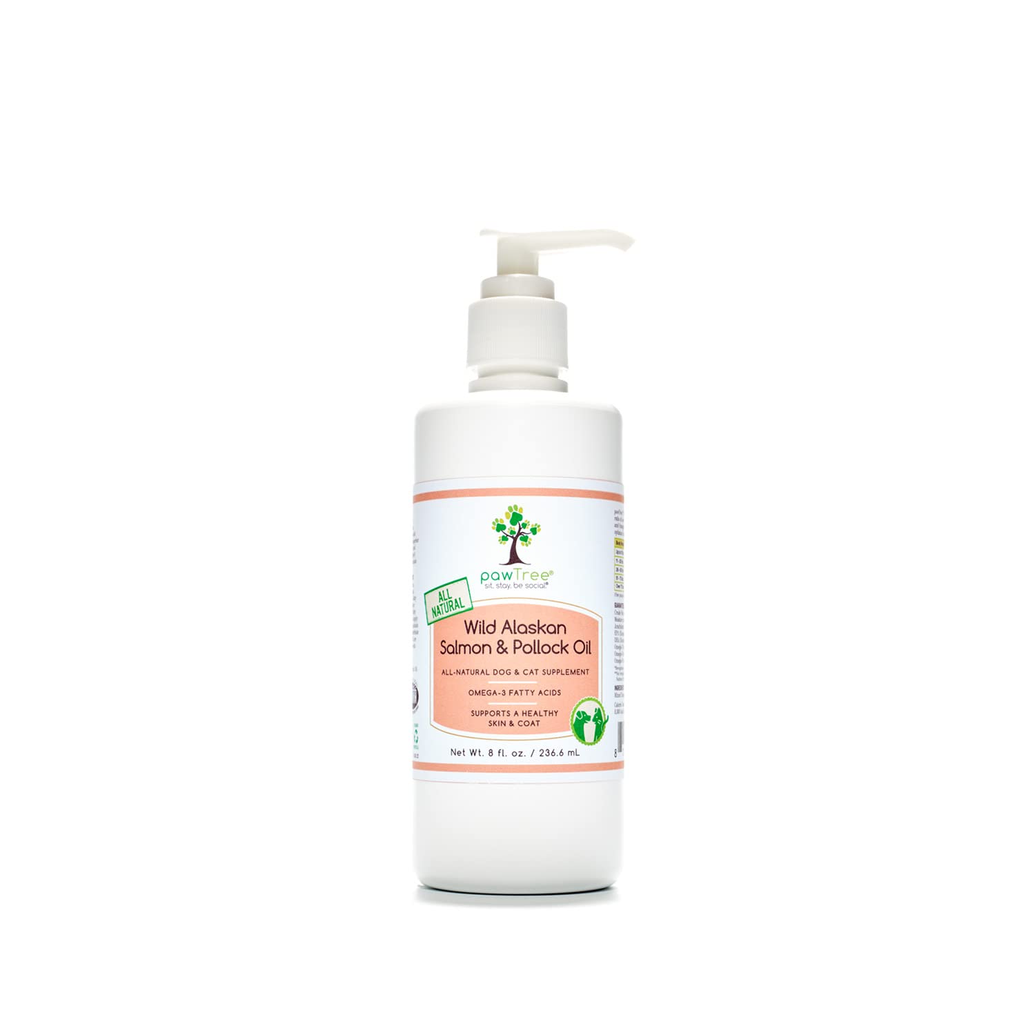 Premium Wild Alaskan Salmon Oil & Pollock Oil for Dogs & Cats - Omega 3 Fish Oil Supplement for Healthy Skin & Coat - Supports Joint & Heart Health - Perfect for Daily Pet Care & Wellness Routine