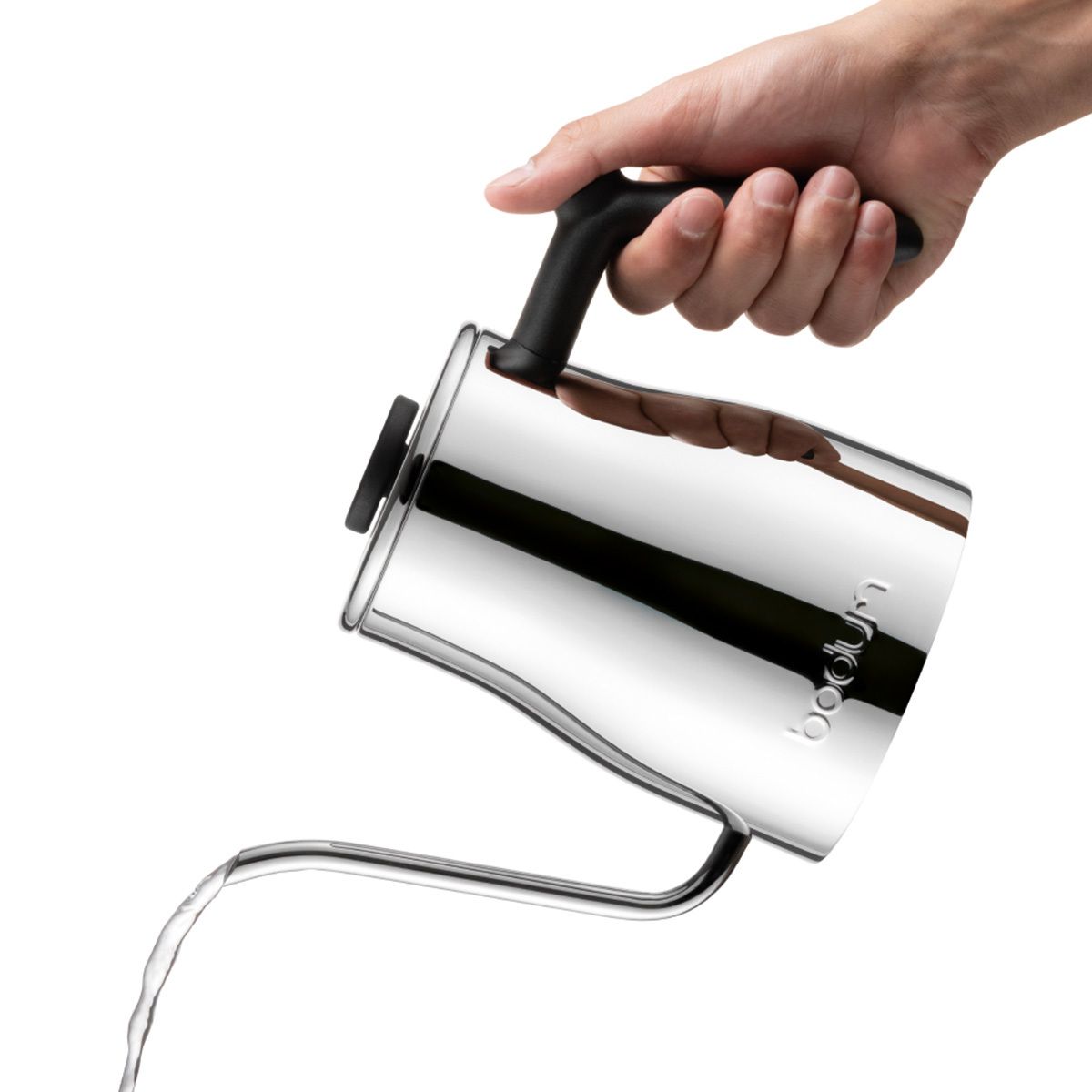 Bodum Bistro 34 Oz Gooseneck Electric Kettle - Stainless Steel Pour Over Coffee & Tea Kettle for Precise Brewing - Perfect for Home, Office & Specialty Coffee Shops