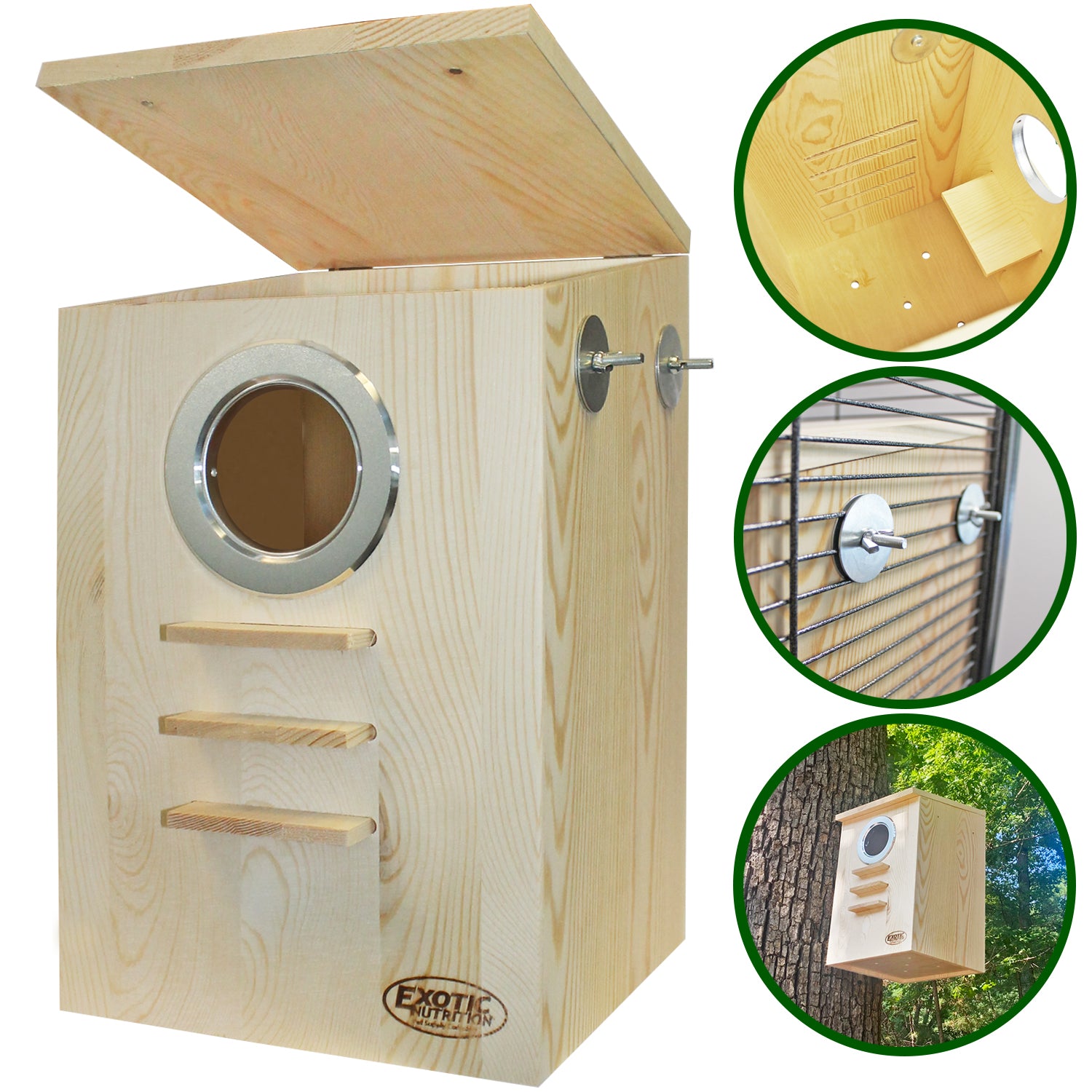 Durable Wooden Bird Nesting Box for Outdoor Use - Perfect for Backyard Bird Watching & Wildlife Habitat