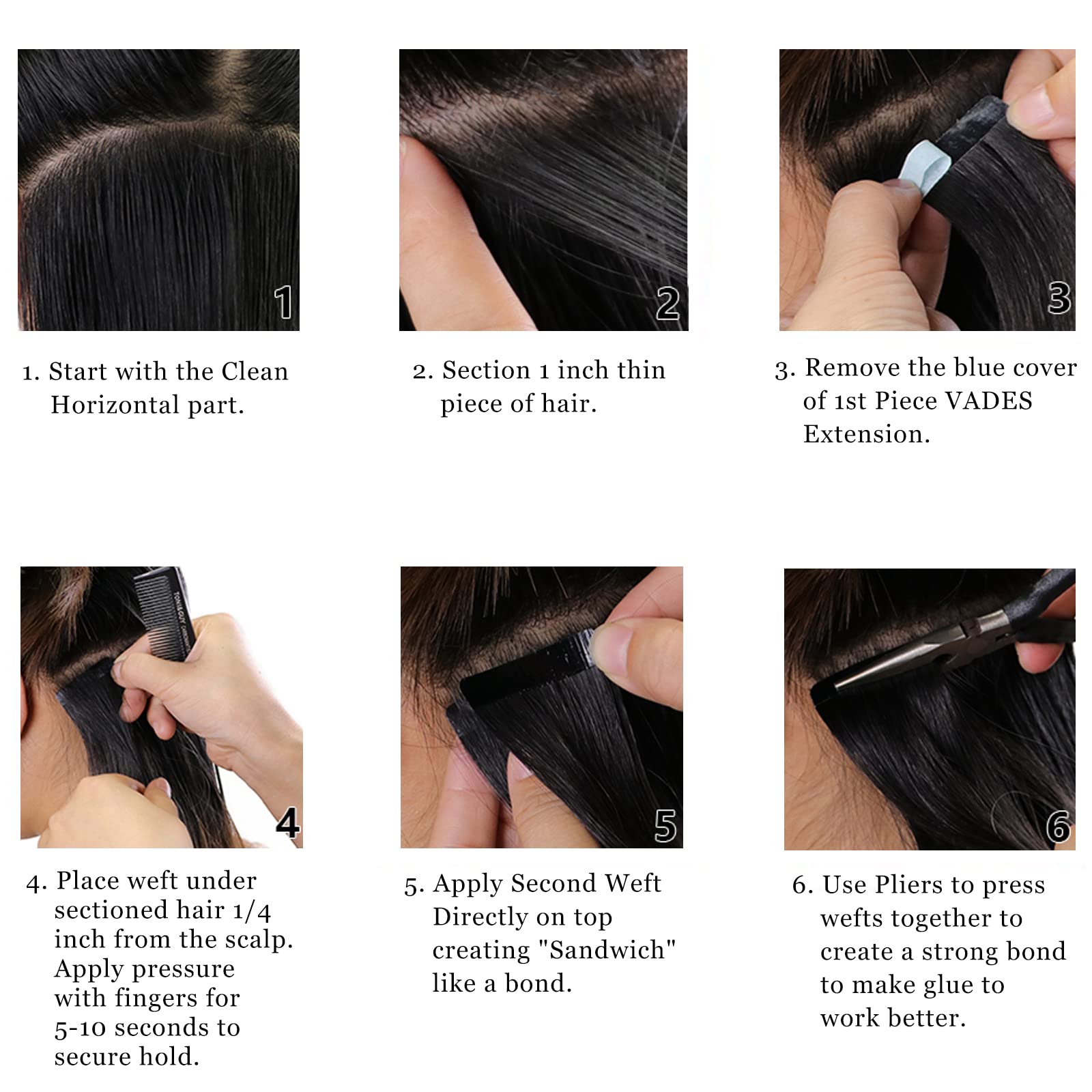 VADES Tape In Hair Extensions 20 Inch - 100% Remy Human Hair, 60 Platinum Blonde, 40 Pieces (100g) - Invisible Seamless Skin Weft for Natural Look | Perfect for Weddings, Parties & Daily Styling