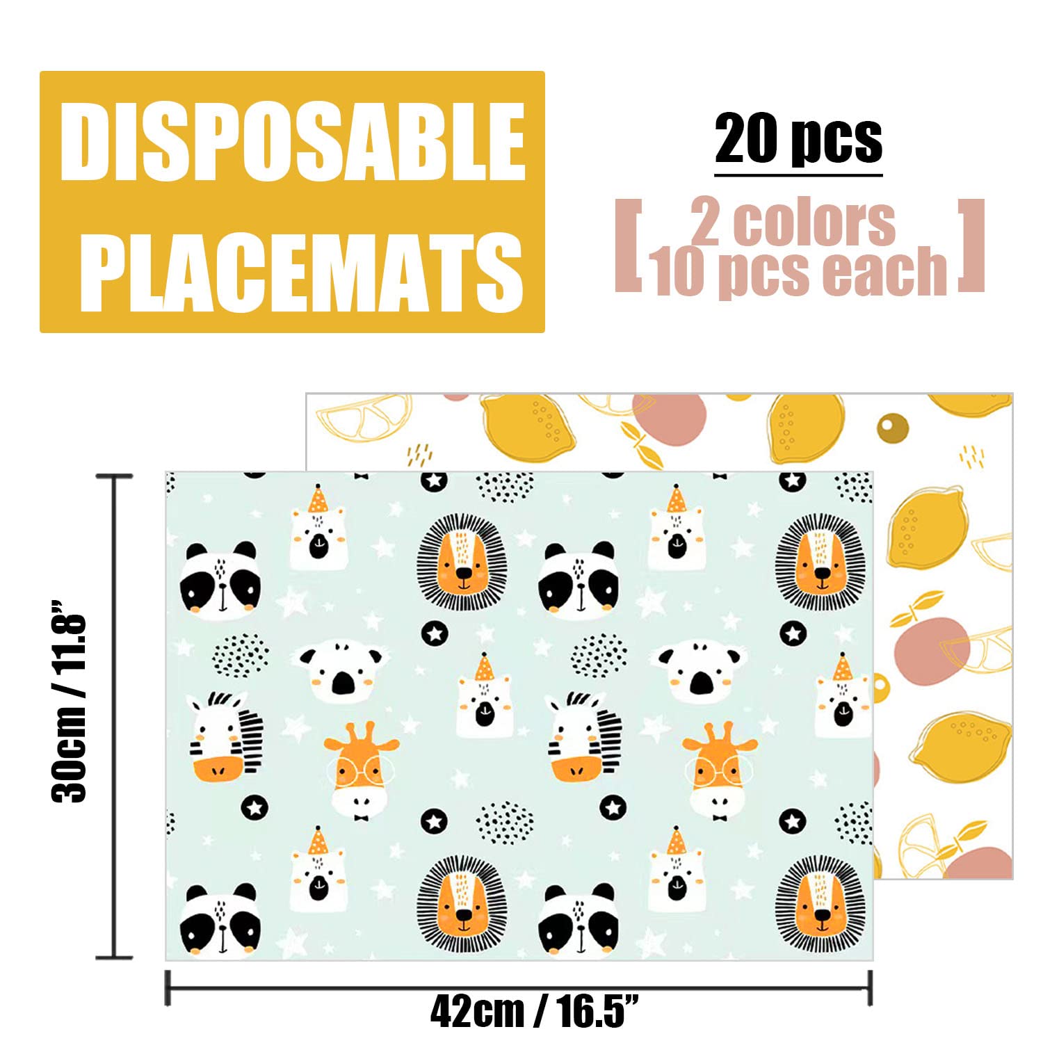 40 Pcs Disposable Baby Bibs & Placemats Set - Waterproof & Leakproof for Infants & Toddlers - Perfect for Travel, Outdoor Dining & Mess-Free Feeding at Restaurants