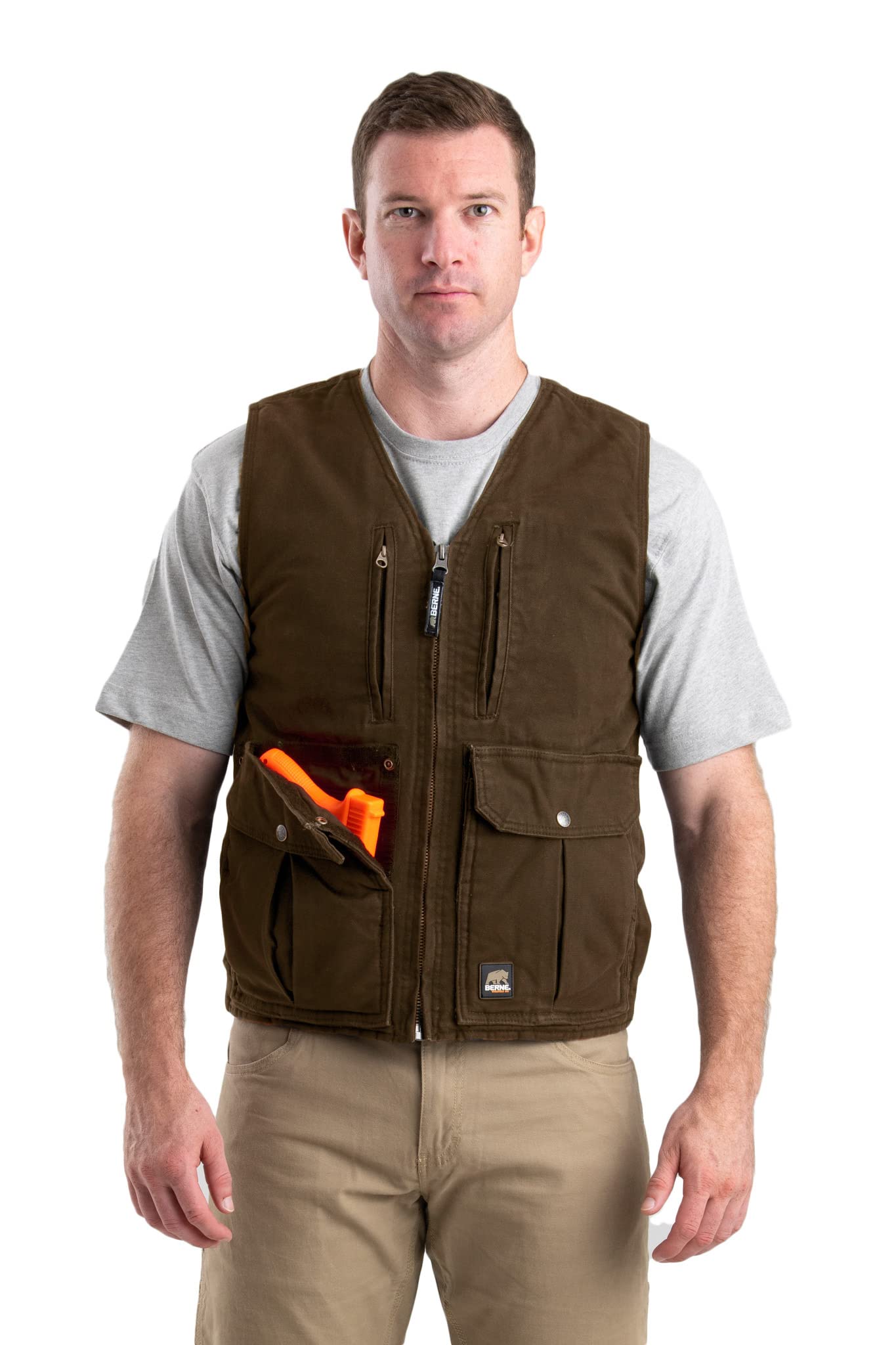 Berne Men's Echo One Zero Vest - Lightweight Insulated Hunting Vest for Outdoor Adventures & Cold Weather Activities