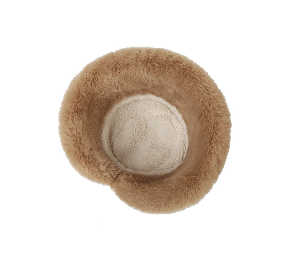 TARRAMARRA® Women's Suede Fluffy Warm Bucket Hat Winter Beanie for Outdoor Activities - Hiking, Camping & Travel Accessories