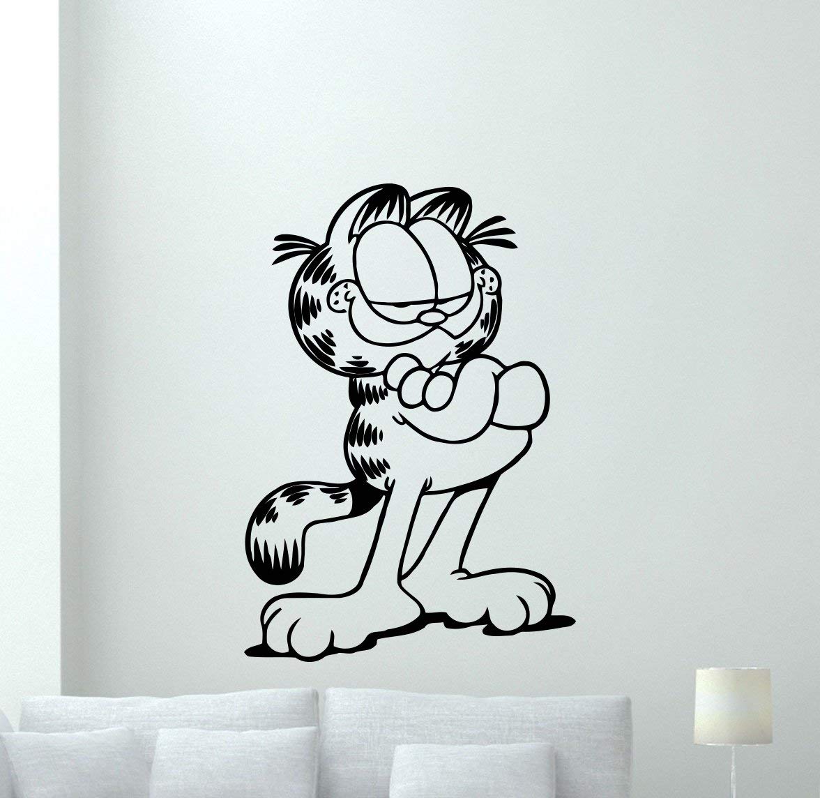 Garfield Wall Decal - Cartoon Cat Vinyl Sticker for Nursery, Kids Room & Bedroom Decor - Removable Animal Wall Art Mural - Perfect for Home, Office & Dorm Room Decoration