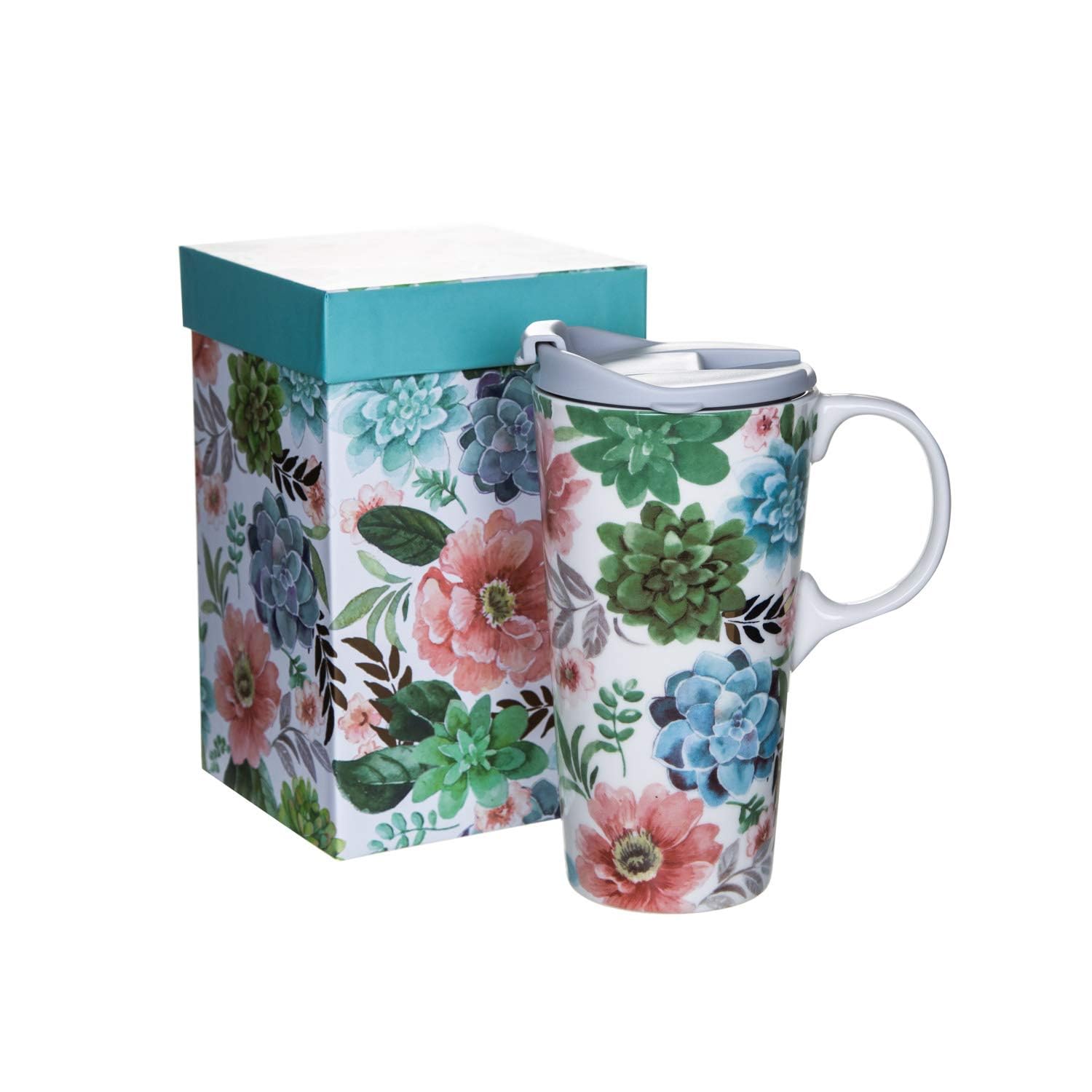 Premium 17oz Ceramic Travel Coffee Mug with Lid - Insulated Latte Cup for Hot & Cold Drinks - Perfect for Office, Commute, and Outdoor Adventures
