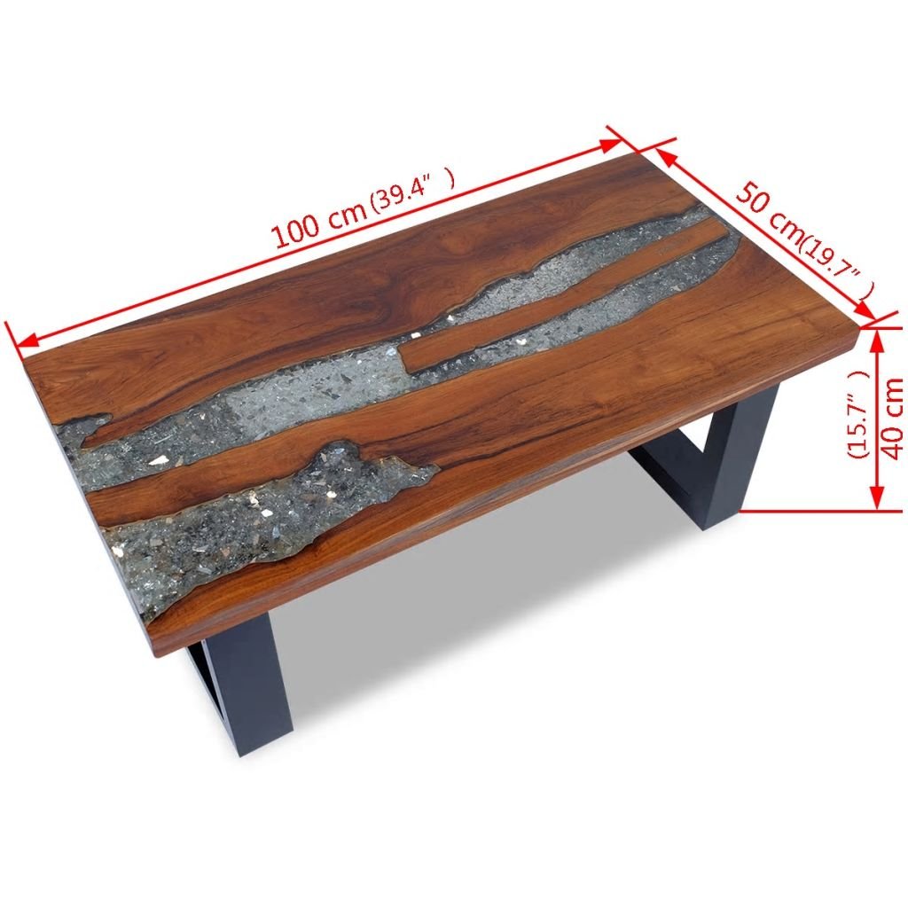 Shubiao Teak Resin Coffee Table - 39.4
