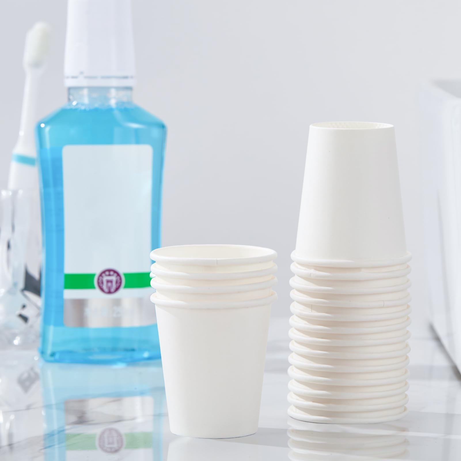 300 Pack 5 oz Disposable Paper Cups - White Small Bathroom & Mouthwash Cups - Hot & Cold Drink Cups for Home, Office, Party, Travel - Perfect for Coffee, Tea, Juice, Water & Picnics