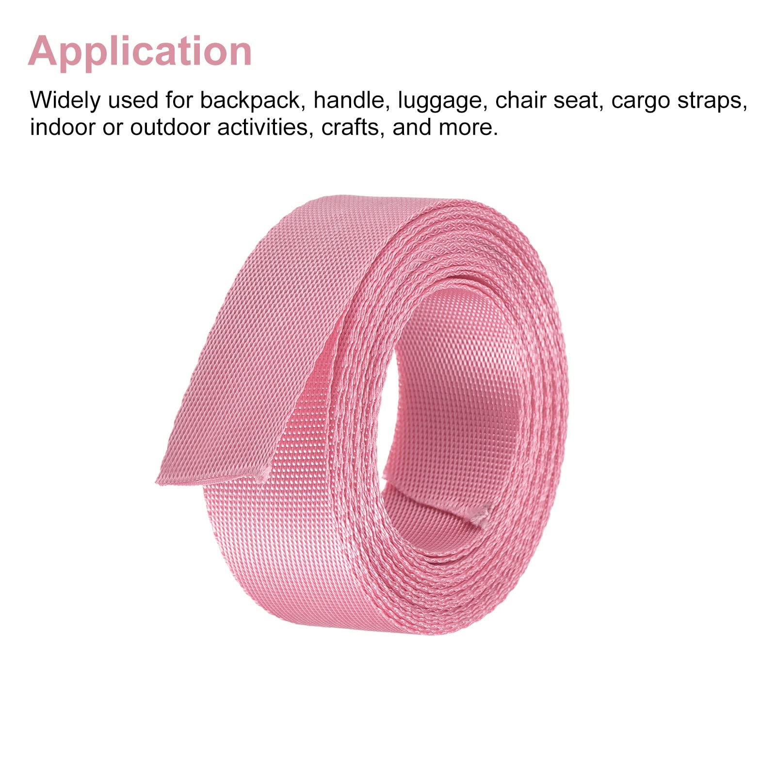 **MECCANIXITY 1 Inch Flat Nylon Webbing Strap - 4 Yards Pink - Heavy Duty Backpack Straps, Cargo Straps, Luggage Rack Straps - Perfect for Outdoor Gear, Travel Accessories & DIY Projects**