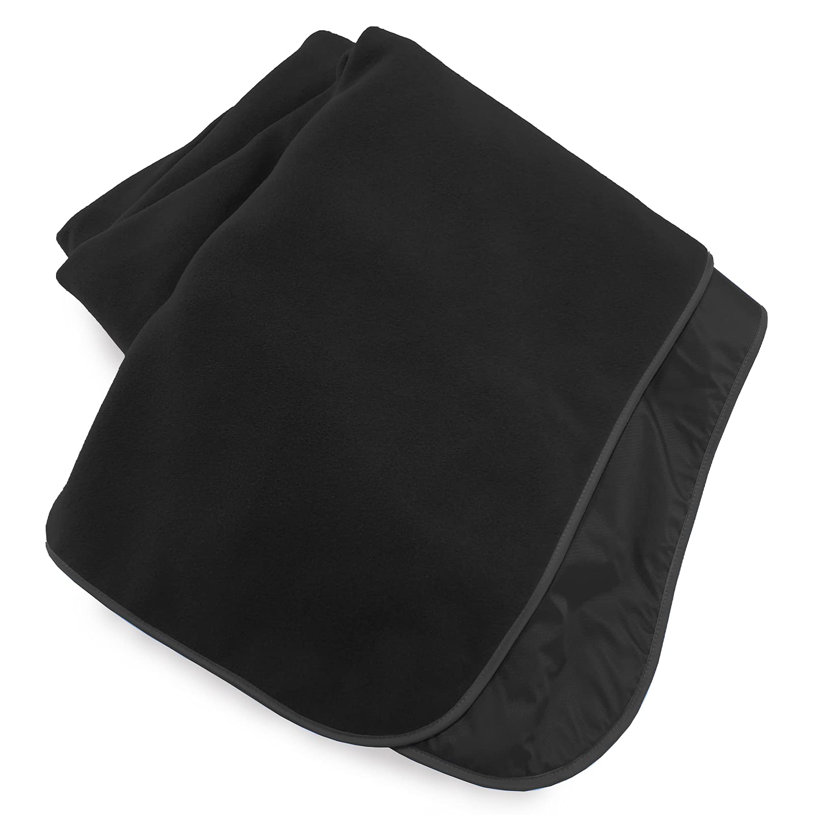 Mambe Extreme Weather Outdoor Blanket - Large Black 100% Waterproof Windproof Fleece & Nylon Throw - Machine Washable for Camping, Hiking, Picnics, Beach & Emergency Survival Gear
