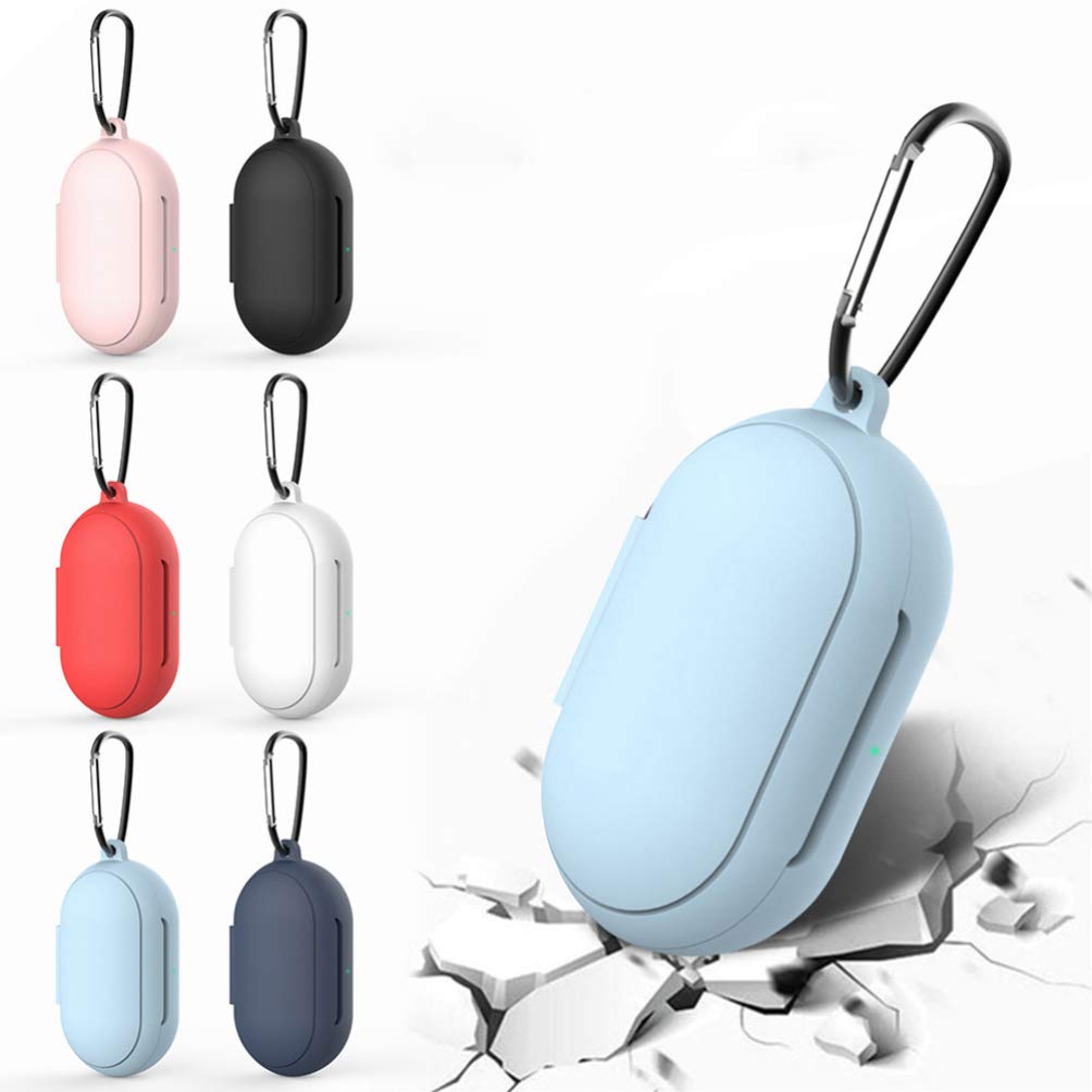 Samsung Buds Plus Case Cover - 2 Pack Shockproof Silicone Protective Skin for Galaxy Buds Plus with Keychain (Black & White) - Perfect for Travel, Gym & Daily Protection