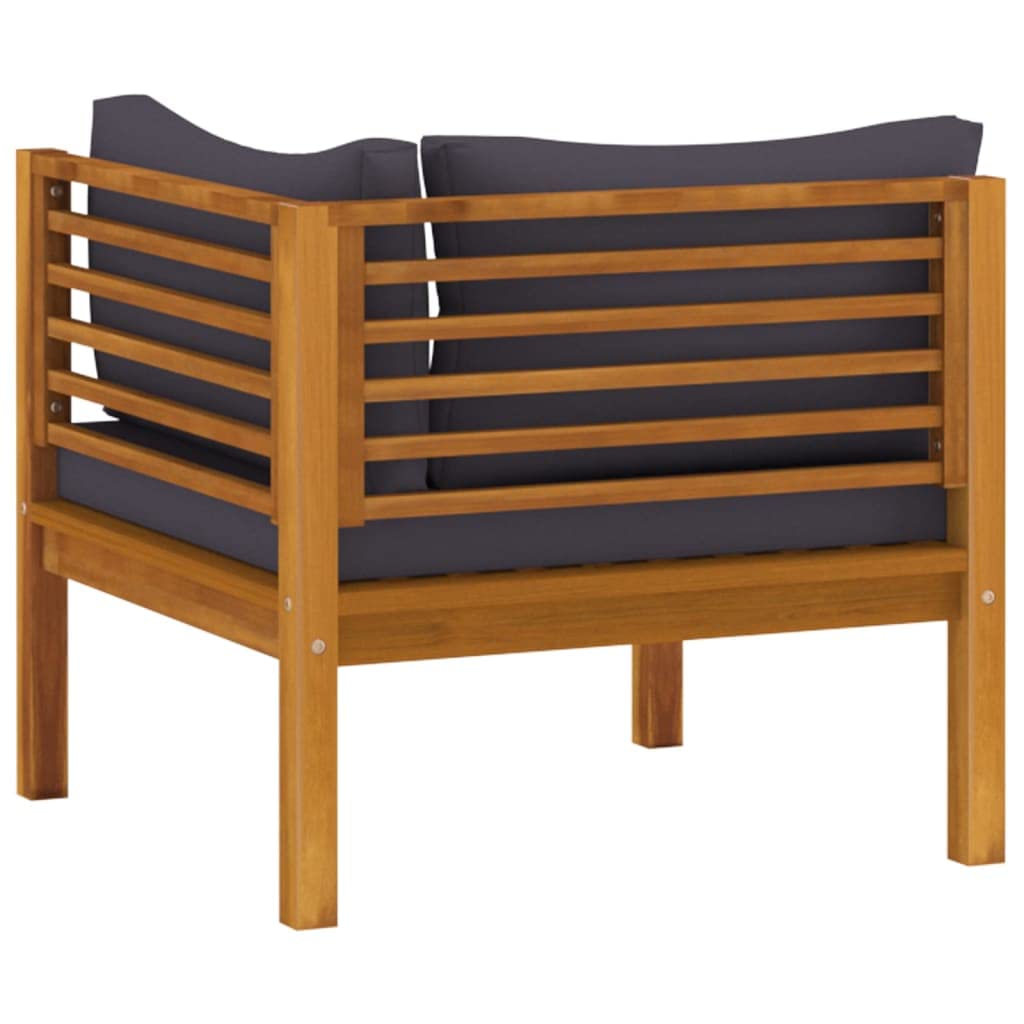 vidaXL 8-Piece Solid Acacia Wood Patio Lounge Set with Cushions - Outdoor Garden Furniture, Modular Sofa Seating for Terrace, Deck & Backyard Relaxation