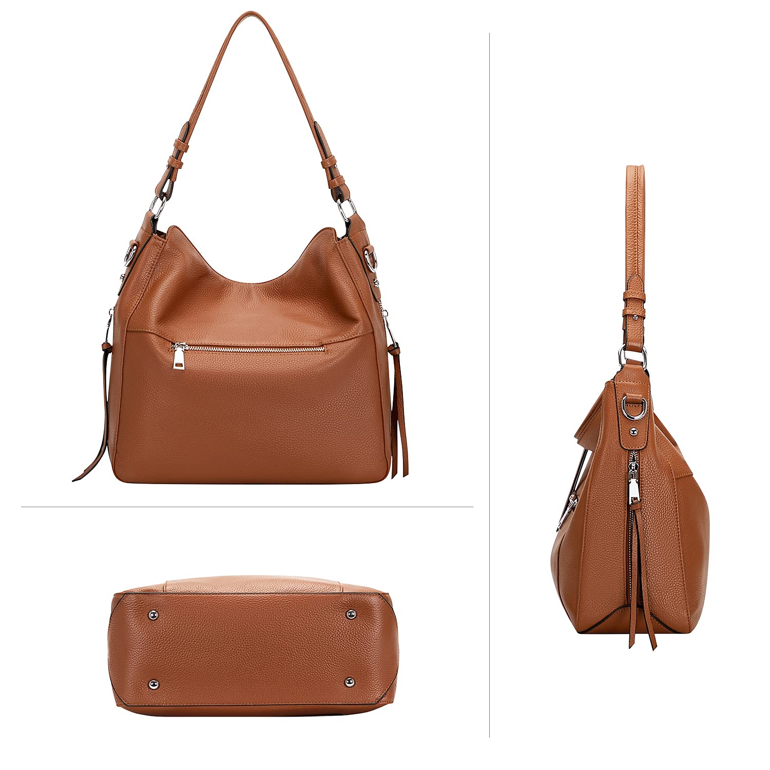 Genuine Leather Hobo Handbag for Women - Crossbody Purse for Daily Use