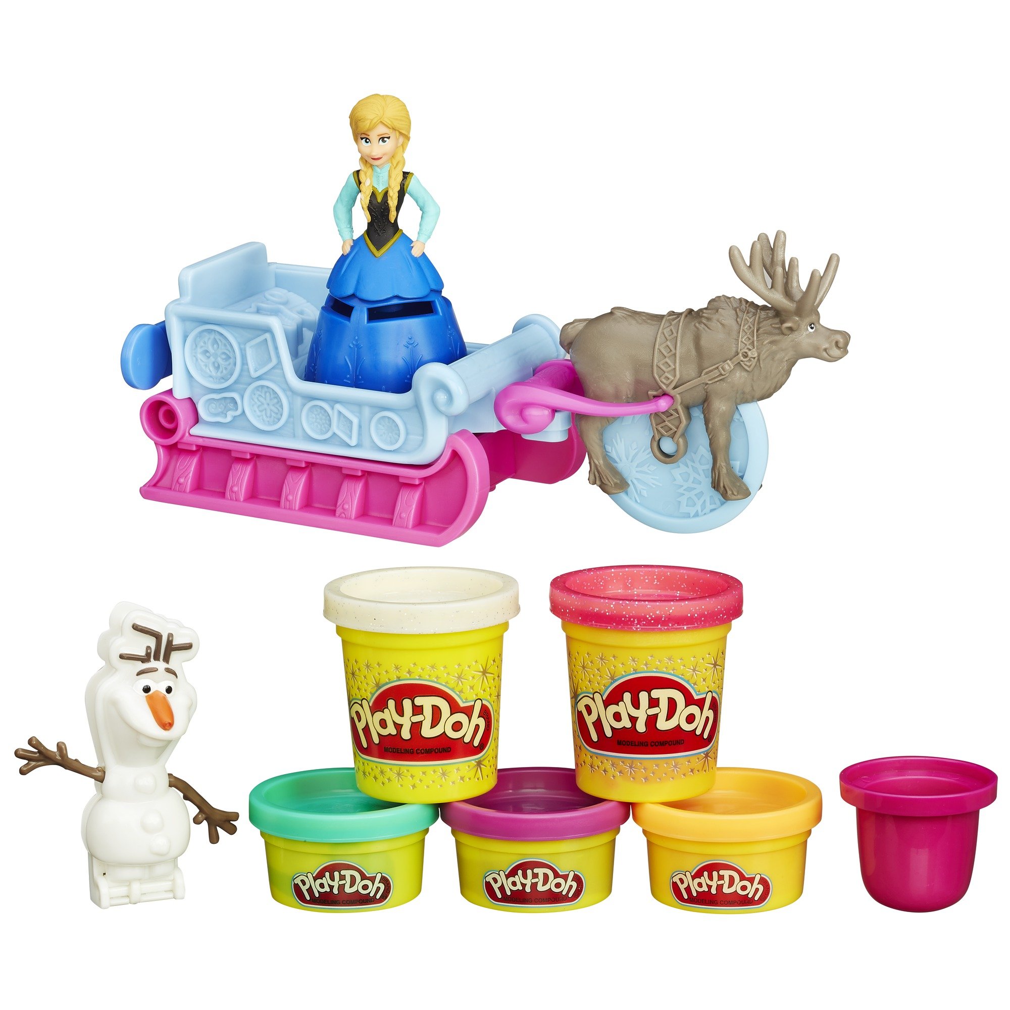 Play-Doh Sled Adventure Kit with Disney Frozen Characters - Creative Modeling Clay Toy for Kids, Perfect for Birthday Gifts & Winter Themed Playtime