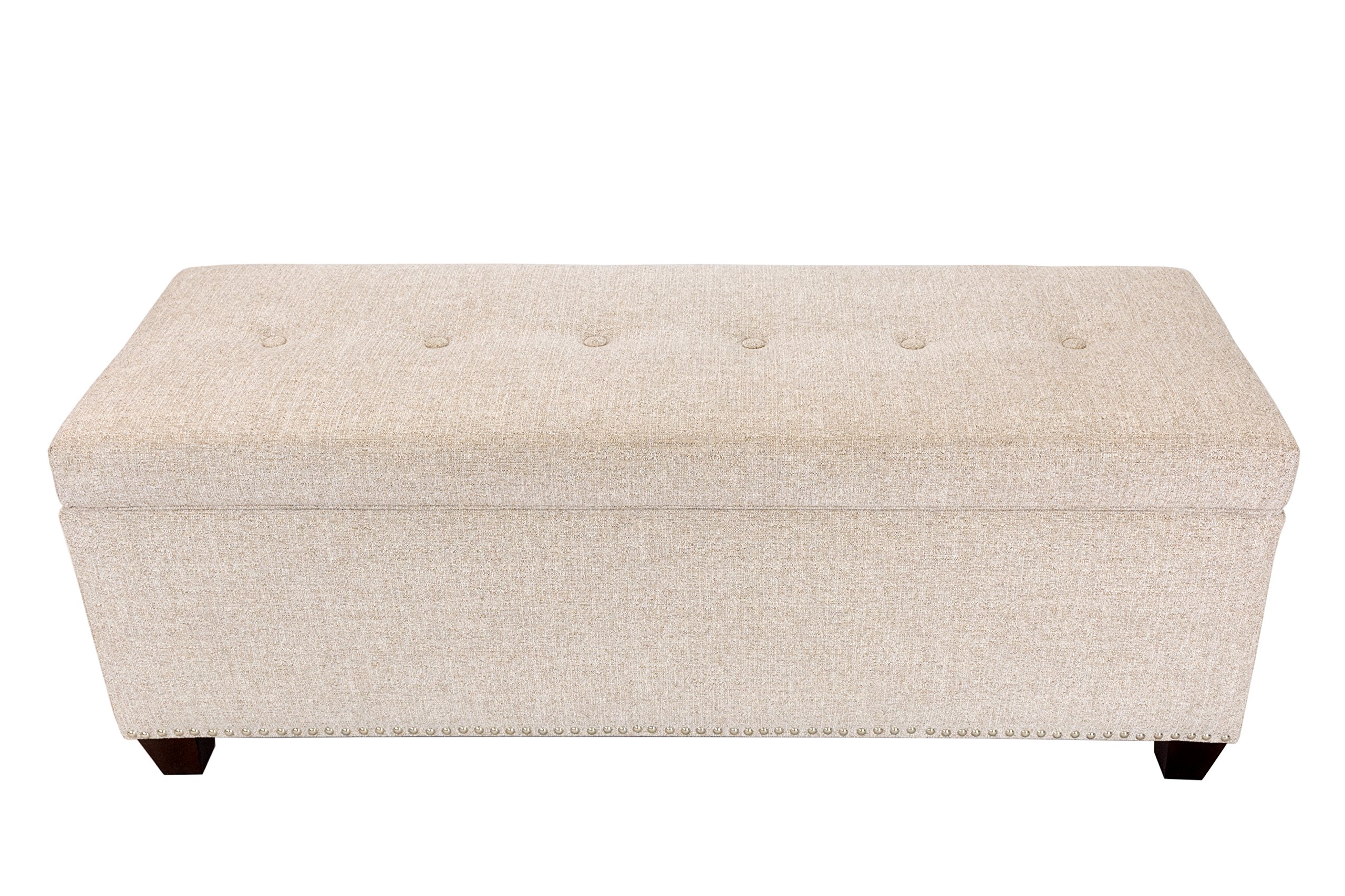 MJL Furniture Designs Upholstered Storage Bench with Lift Top - Camel Color, Bedroom Seat & Ottoman, Perfect for Small Spaces & Closet Organization