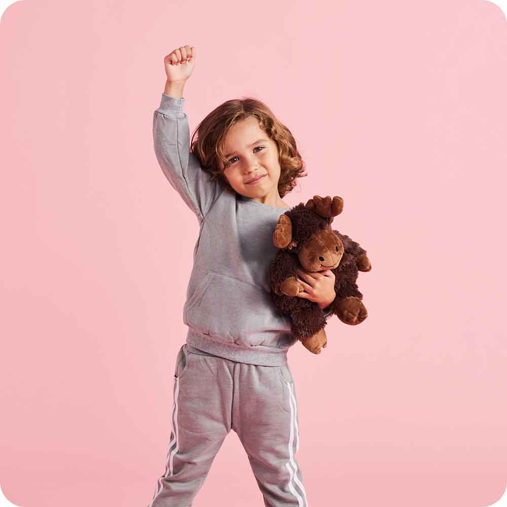 Weighted Heated Stuffed Moose Plush Toy - Warmies Microwaveable Heating Pad for Kids & Adults - Perfect for Stress Relief, Anxiety, and Cold Weather Comfort