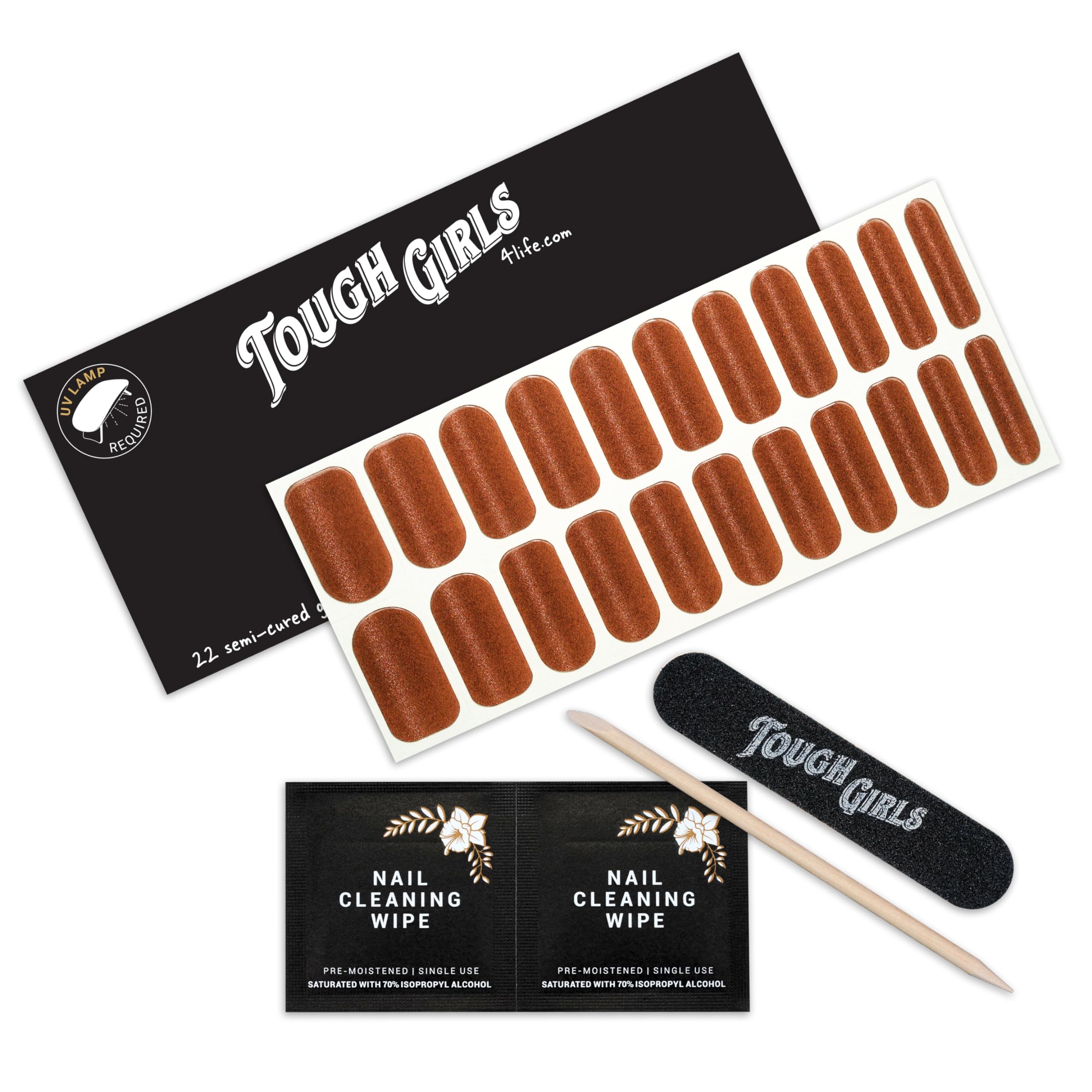 22 Premium Semi-Cured Gel Nail Polish Strips with Application Accessories (Nude Cat-Eye) - Perfect for Home Manicures & Special Occasions