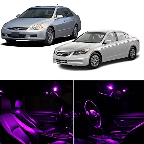 2003-2012 Honda Accord Interior LED Light Kit - 12 Piece Purple Fuchsia Upgrade Accessories for Car Cabin Lighting | Perfect for Night Driving & Custom Vehicle Styling