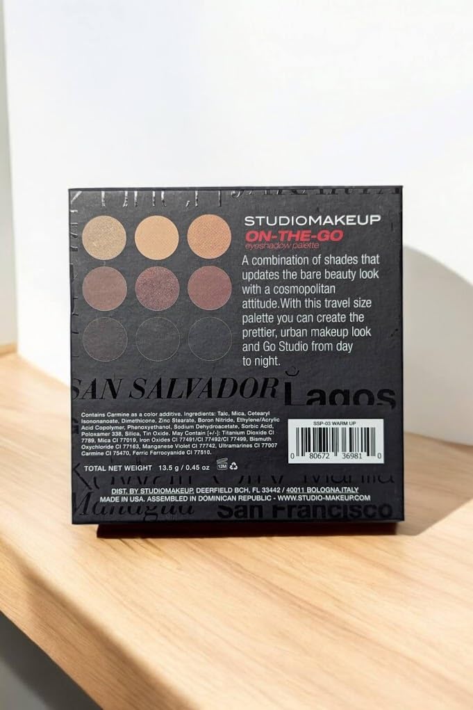 Studio Makeup On The Go Eyeshadow Palette - Portable Travel-Friendly Eyeshadow Kit with Mirror for Everyday & Party Makeup | Perfect for Travel, Work, and Special Occasions