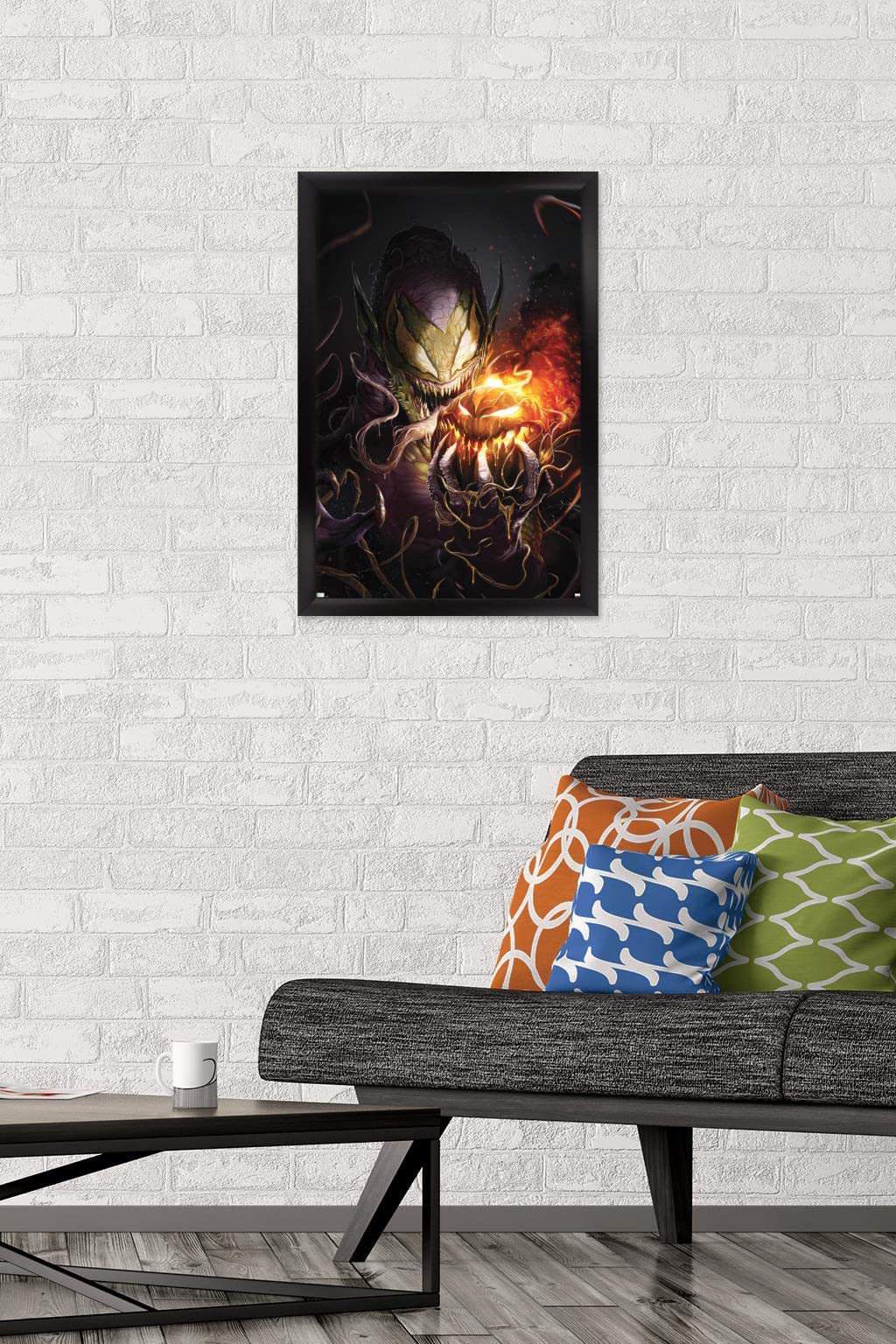 Marvel Comics Green Goblin Venom Wall Poster - The Amazing Spider-Man #32 - 22.4x14.7 Inches Black Framed - Superhero Room Decor for Bedroom, Office & Game Room