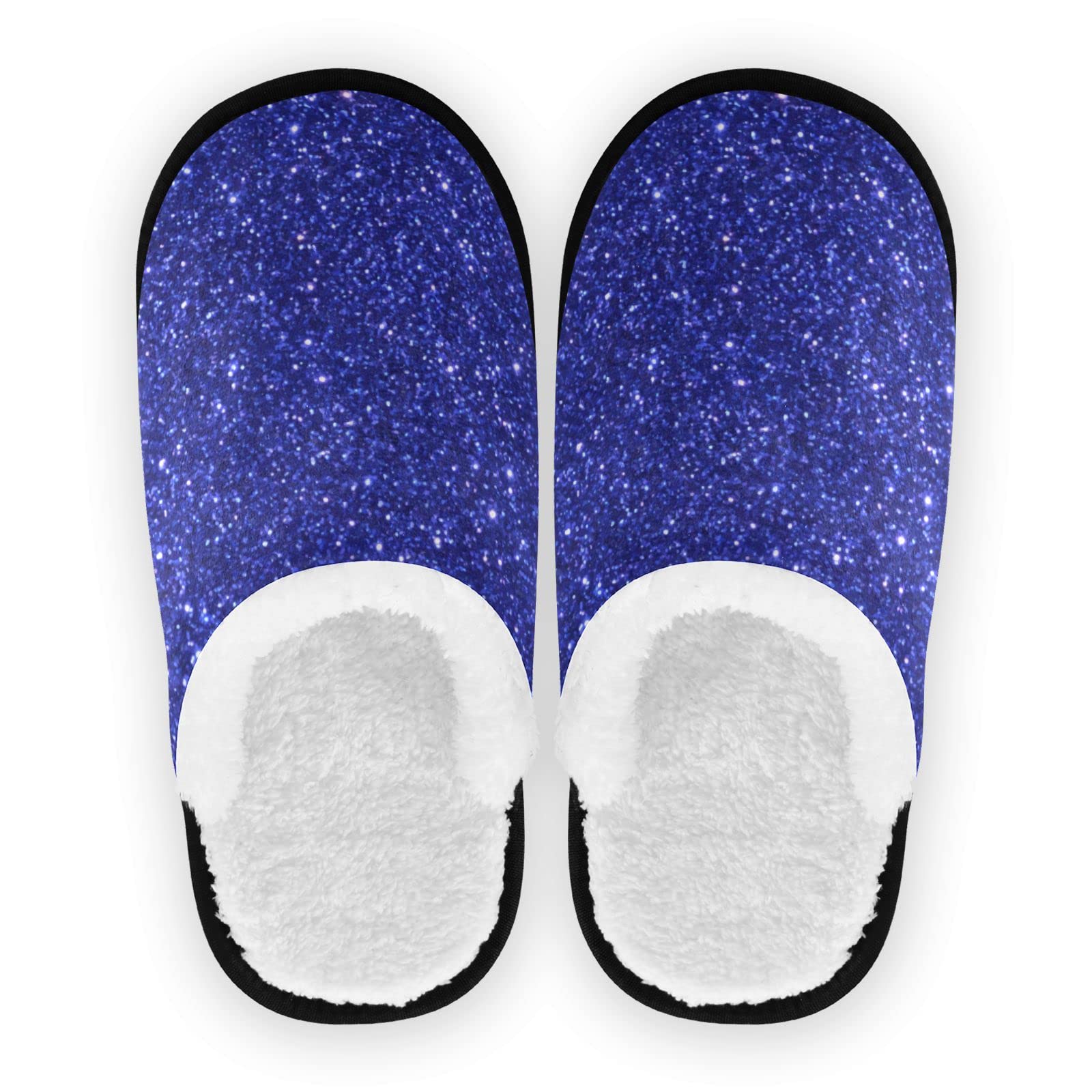 Vozoza Memory Foam Slippers for Women & Men - Non-Slip Indoor/Outdoor House Shoes with Glitter Design - Perfect for Home, Travel, Spa & Relaxation