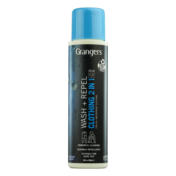 Grangers Wash + Repel 2-in-1 Clothing Cleaner and Water Repellent Spray - Ideal for Outdoor Gear, Jackets, and Activewear