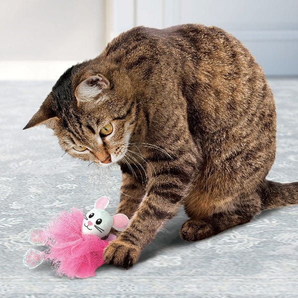 KONG Flingaroo Tutu Cat Toy - Interactive Plush Cat Toy with Feathers for Indoor Play, Exercise & Hunting Instincts - Perfect for Kittens & Adult Cats