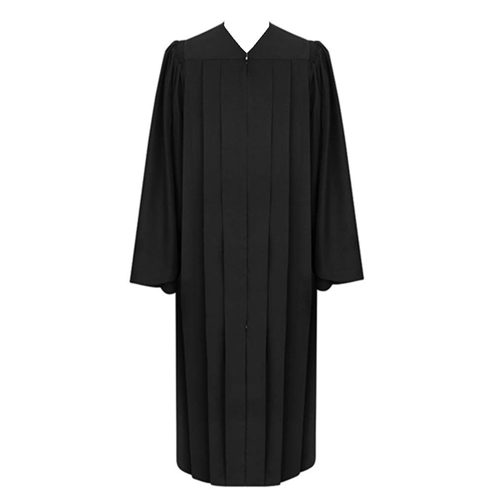 Black Classic Judge Robe - Formal Judicial Gown for Courtroom, Graduation & Ceremonial Events - Premium Quality Court Attire for Judges, Lawyers & Graduates