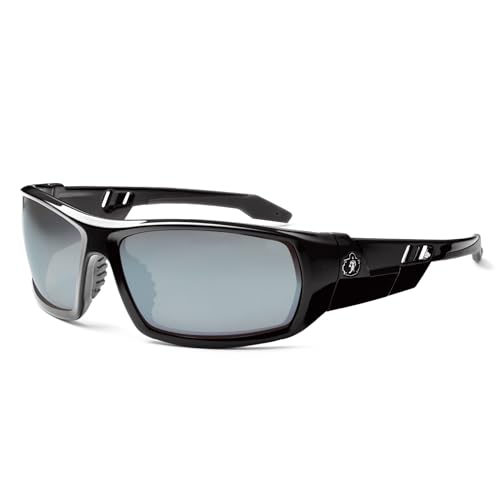 Silver Mirror Lens, Black Frame