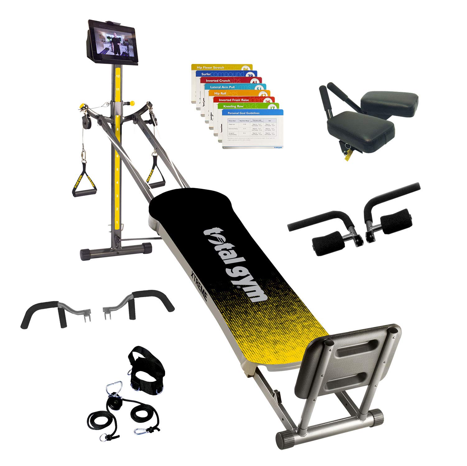 Total Gym Xtreme Home Gym System - Silver/Gray - 350 lb Weight Capacity - 1 Year Warranty - Full Body Workout Equipment for Strength Training & Cardio at Home