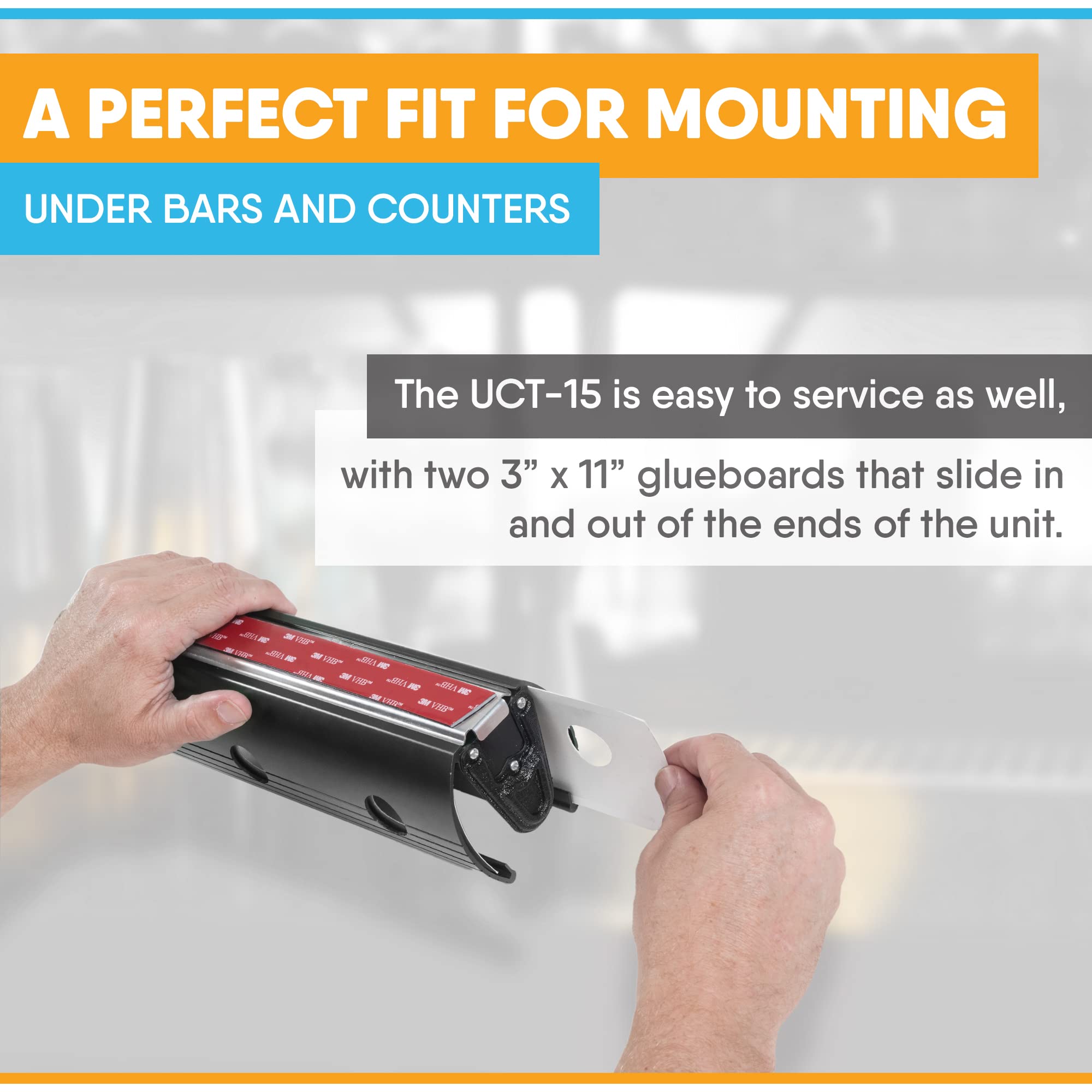 Gardner UCT-15 Under Counter UV Fly Light Trap - No Zapper Insect Catcher for Tiny Flies & Gnats - Black - Perfect for Restaurants, Kitchens & Food Service Areas