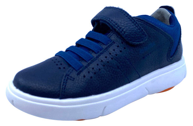 Geox Respira Boys' Hook and Loop Sneakers - Breathable Navy/Orange Athletic Shoes for Kids | Perfect for School, Play & Everyday Wear