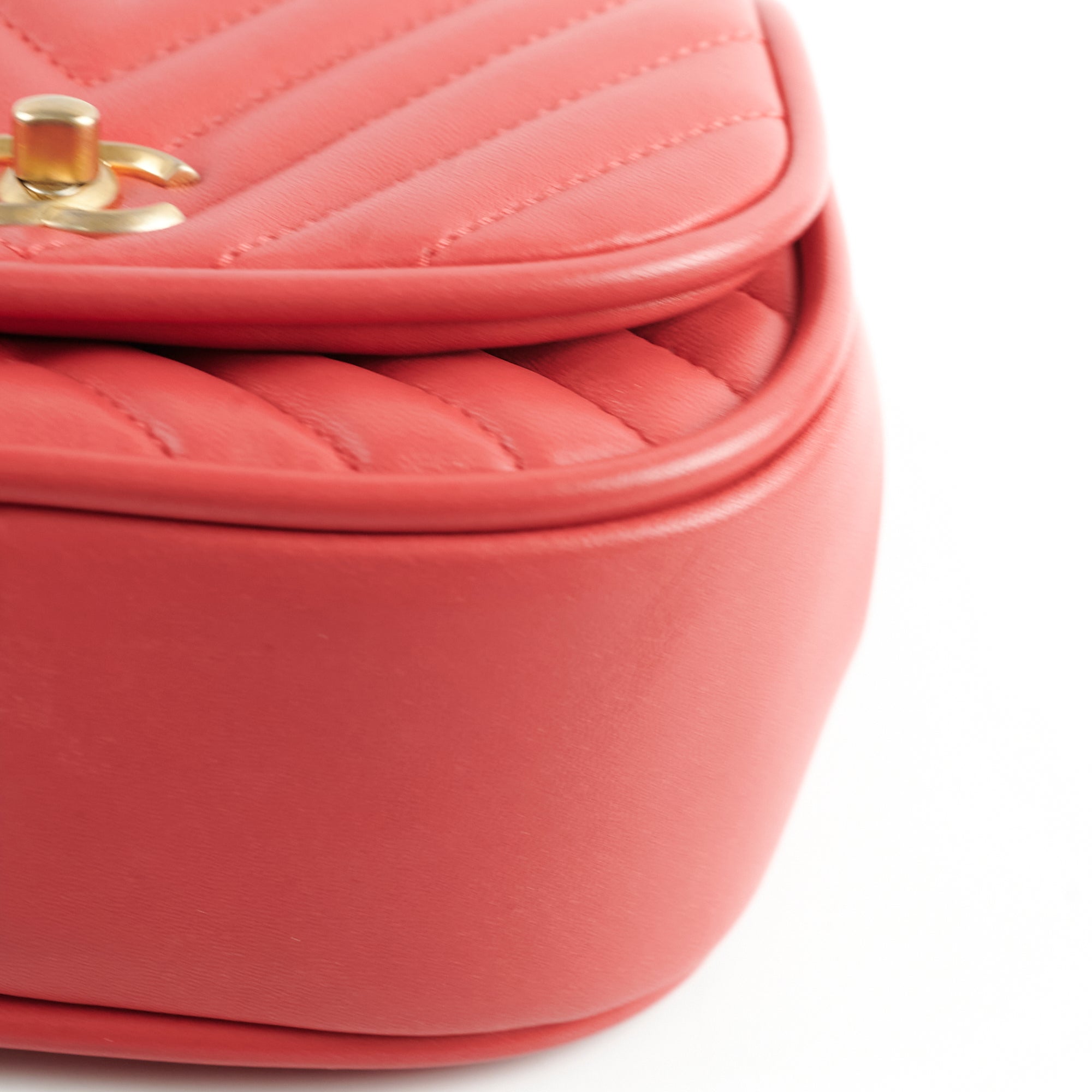 Chanel Lambskin Reverse Chevron Round Flap Bag - Luxury Designer Handbag for Women | Perfect for Evening Events, Parties & Special Occasions