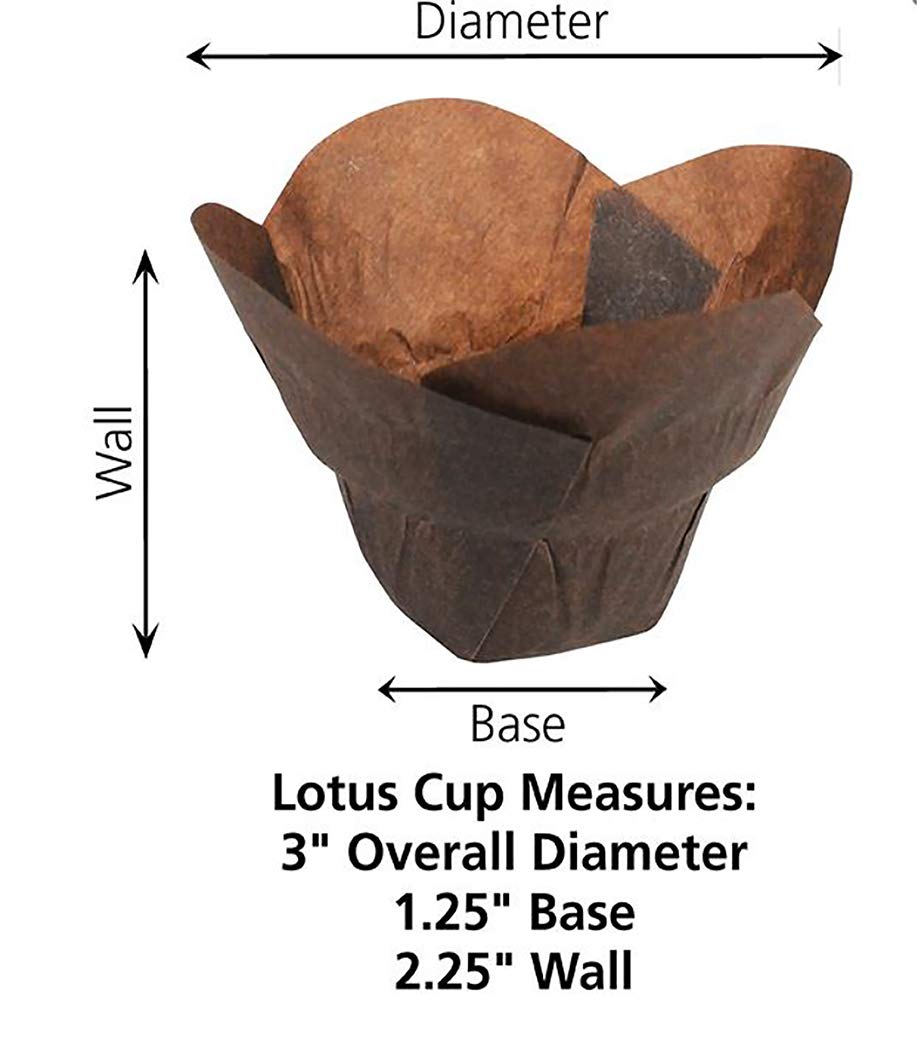 Hoffmaster 611111 Lotus Cup Chocolate Baking Cups - 1.25