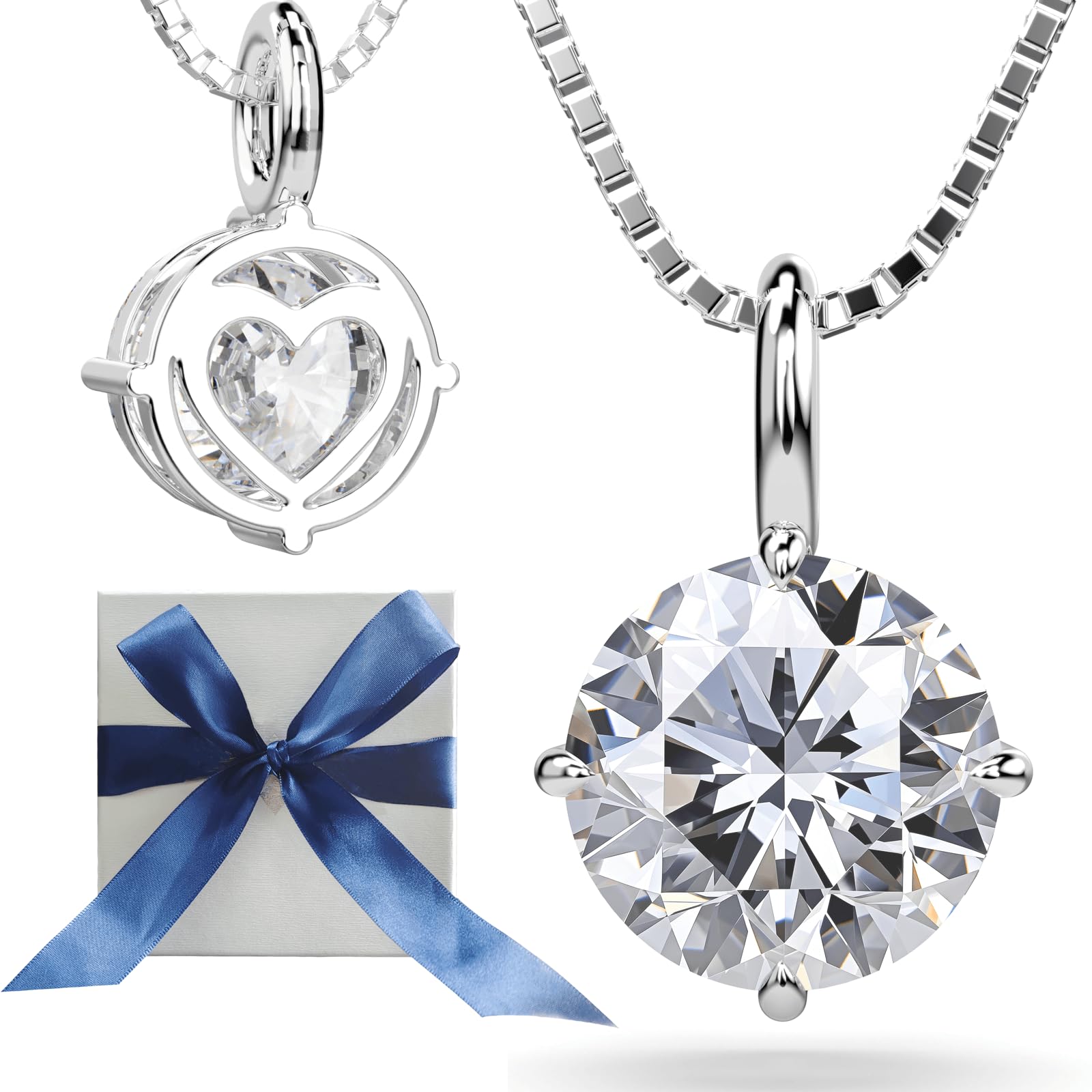 Moissanite Necklace for Women - Sterling Silver Jewelry with Lab-Grown Gemstone Pendant - Elegant Gift for Wedding, Anniversary, Birthday, Christmas, Valentine's Day & Mother's Day - Perfect for Wife, Daughter, Girlfriend or Mom - Ideal for Date Nights, Special Occasions & Everyday Elegance