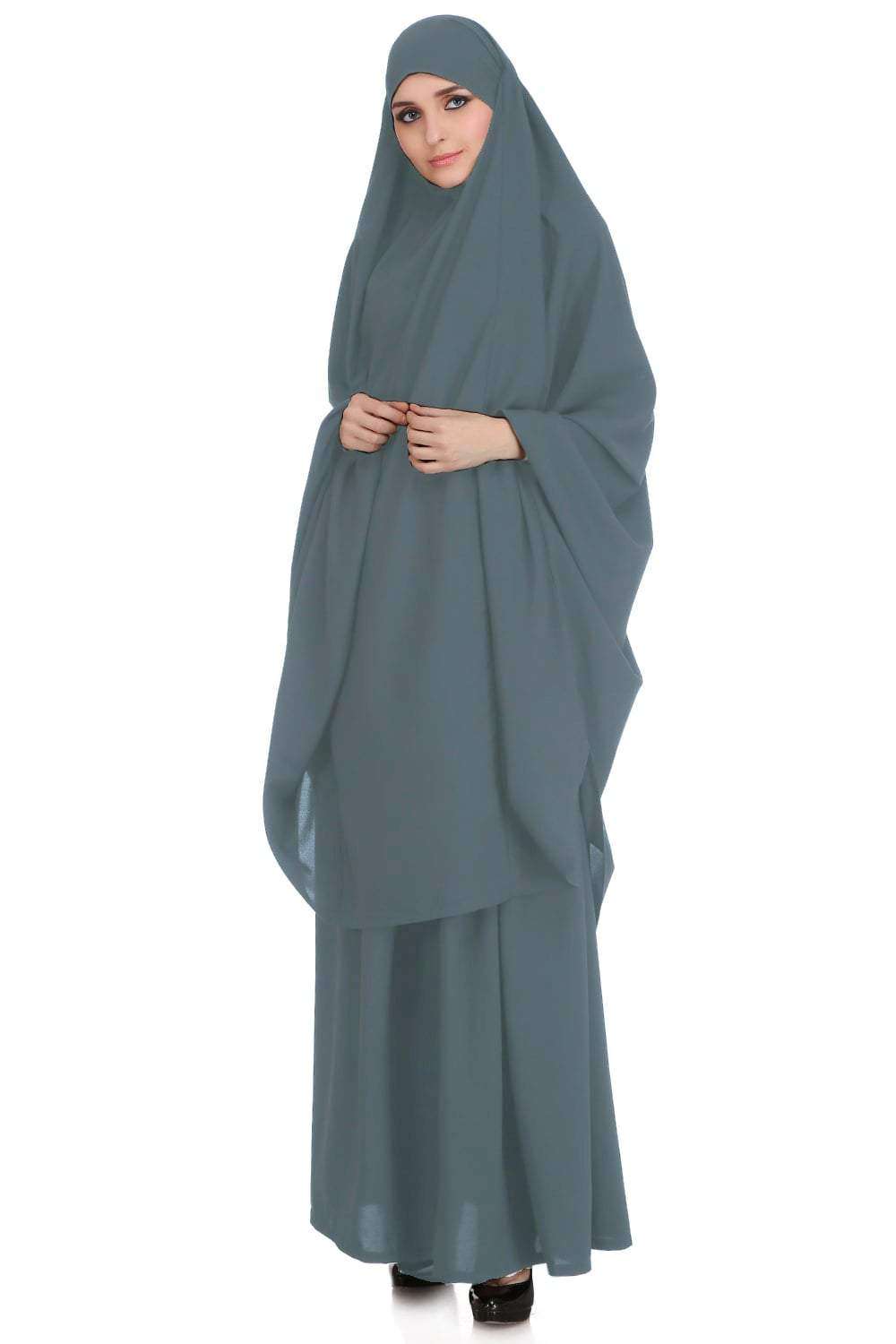 Free Size Jilbab/Khimar & Skirt Set - Breathable Nida Fabric for Muslim Women - Perfect for Prayer, Daily Wear & Special Occasions