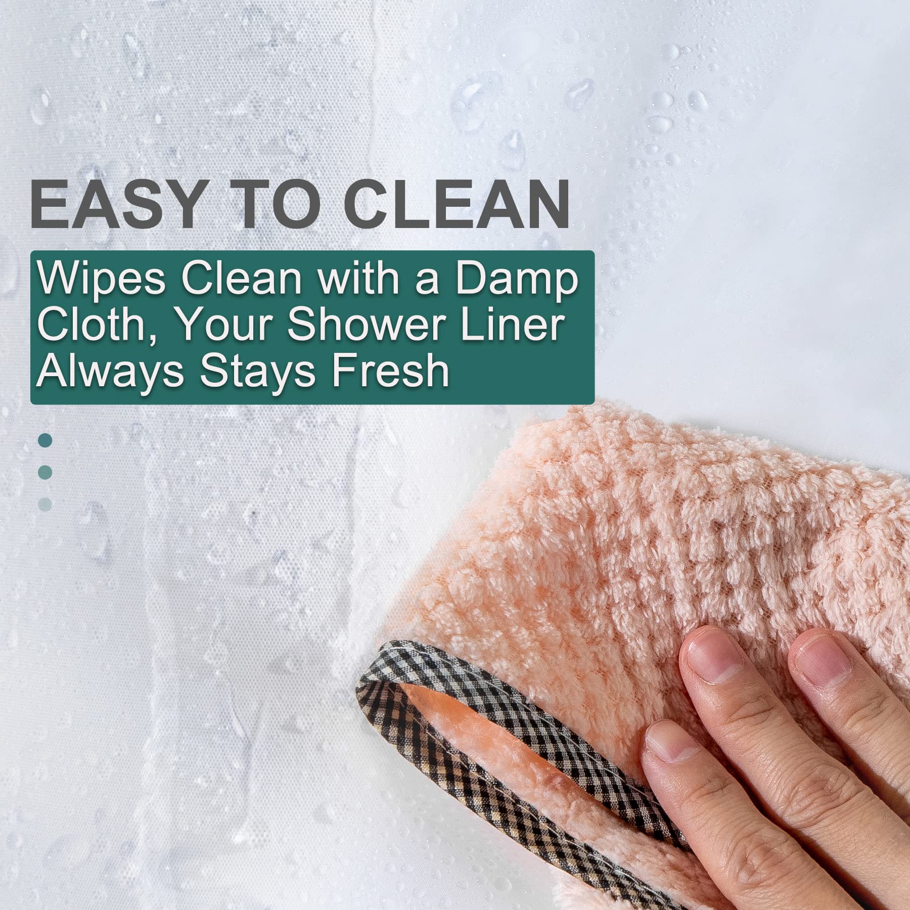 AmazerBath 36x72 Inch Heavy Duty Clear PEVA Shower Curtain - Waterproof Plastic Walk-in Shower Stall Liner with 2 Weighted Stones & 6 Grommet Holes - Perfect for Small Bathrooms, RV Showers & Apartment Bathrooms