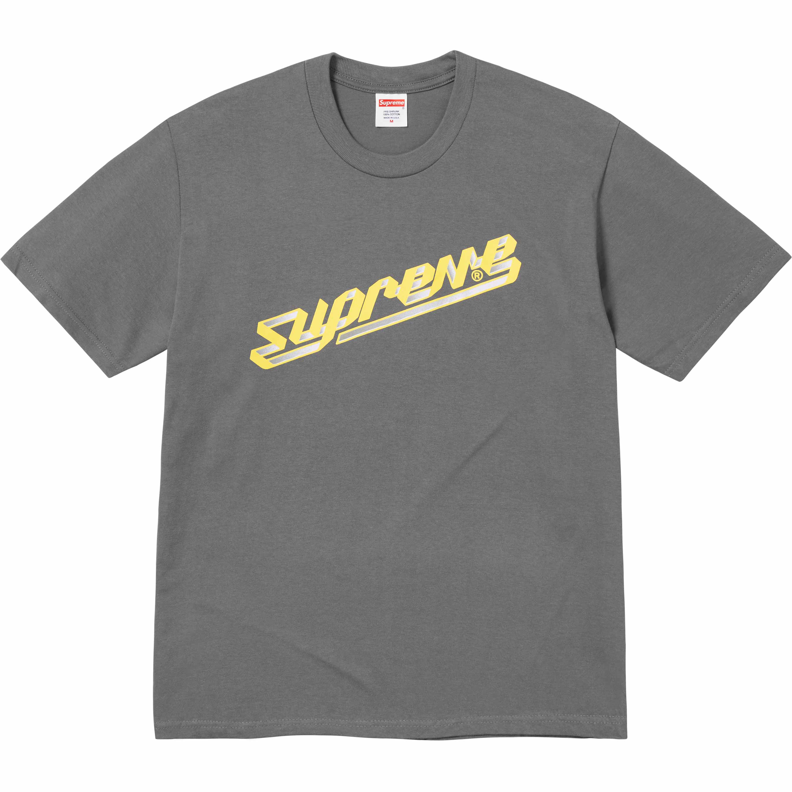 Supreme Banner T-Shirt for Men - Charcoal Gray Cotton Tee - Streetwear Fashion & Casual Wear